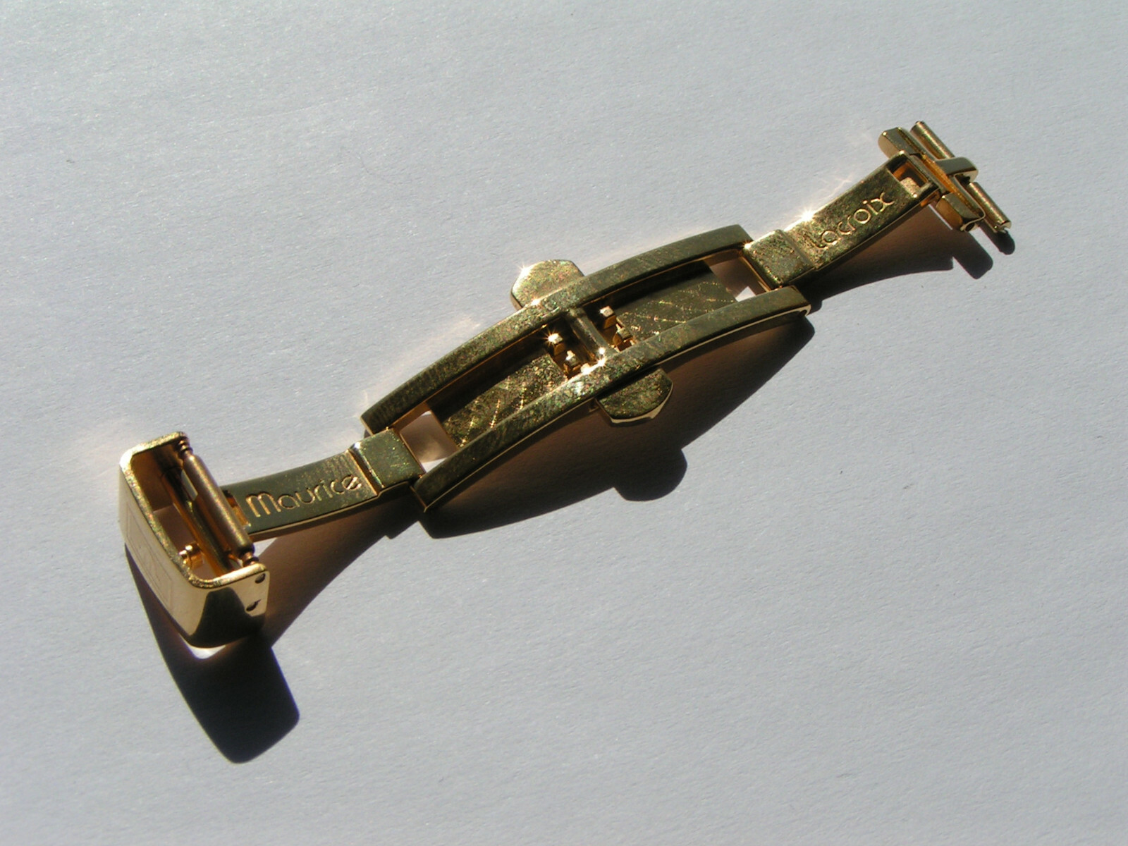 Maurice Lacroix Deployment Clasp buckle 12mm Steel Gold plated NOS I530
