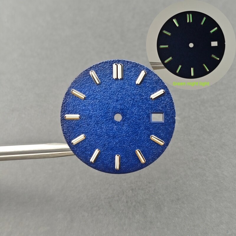 31mm Oak Wood Texture Watch Dial Green Lume Fit NH35 NH36 Mod Part