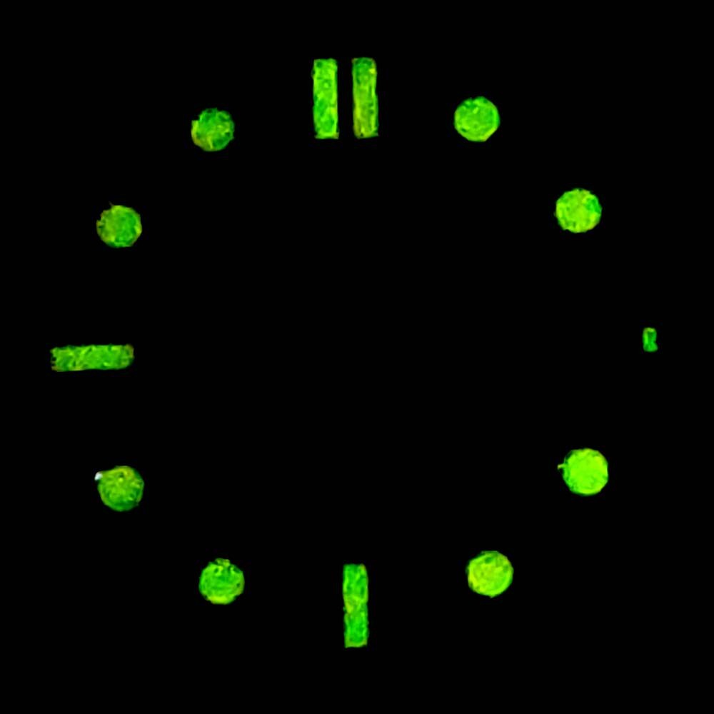 31mm Water Ripples Watch Dial+hands Green Lume For Nh35 Nh36 4r Movement Parts