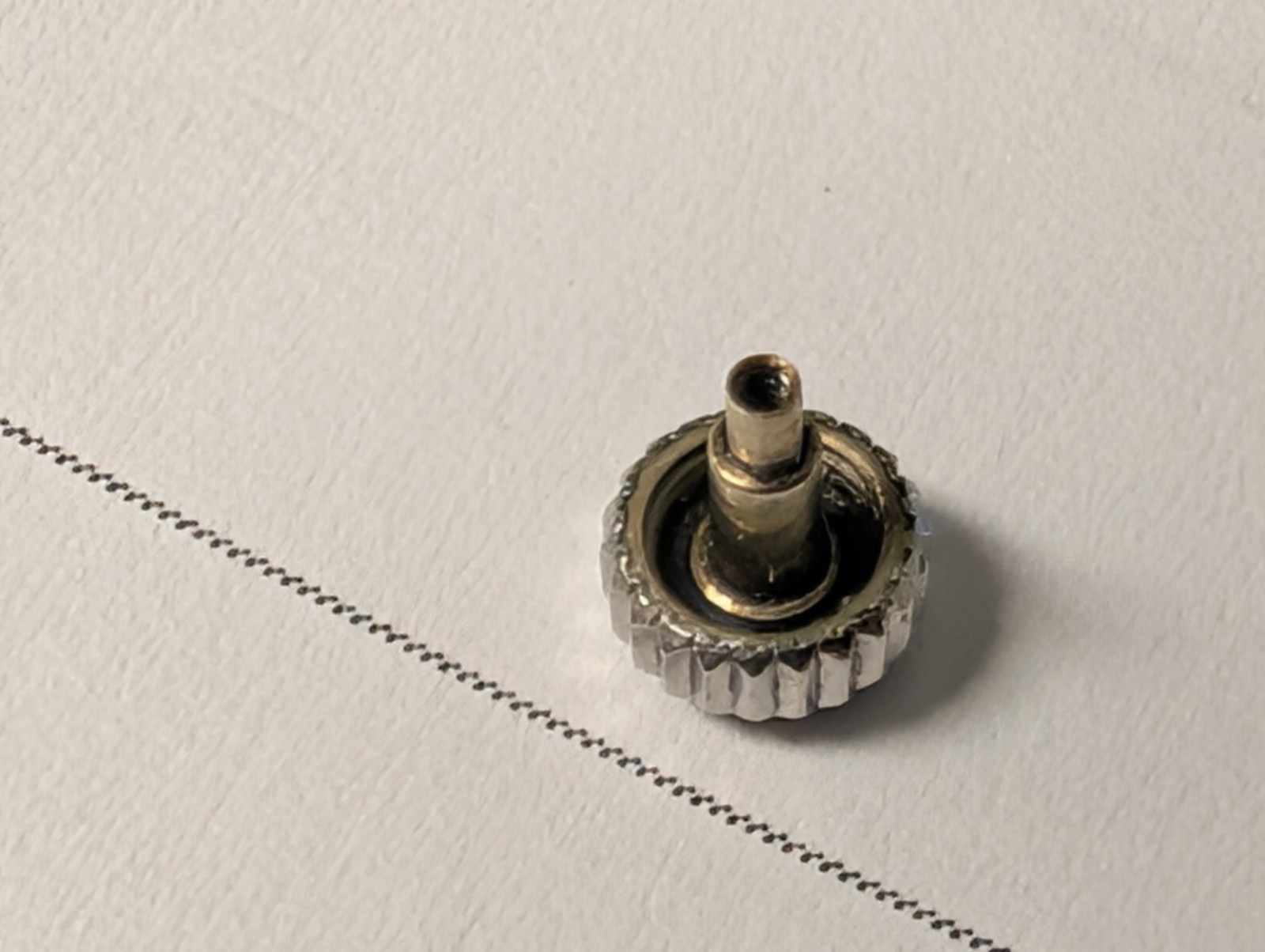 Genuine Rolex crown s/s 5.3mm with damage to face, but works