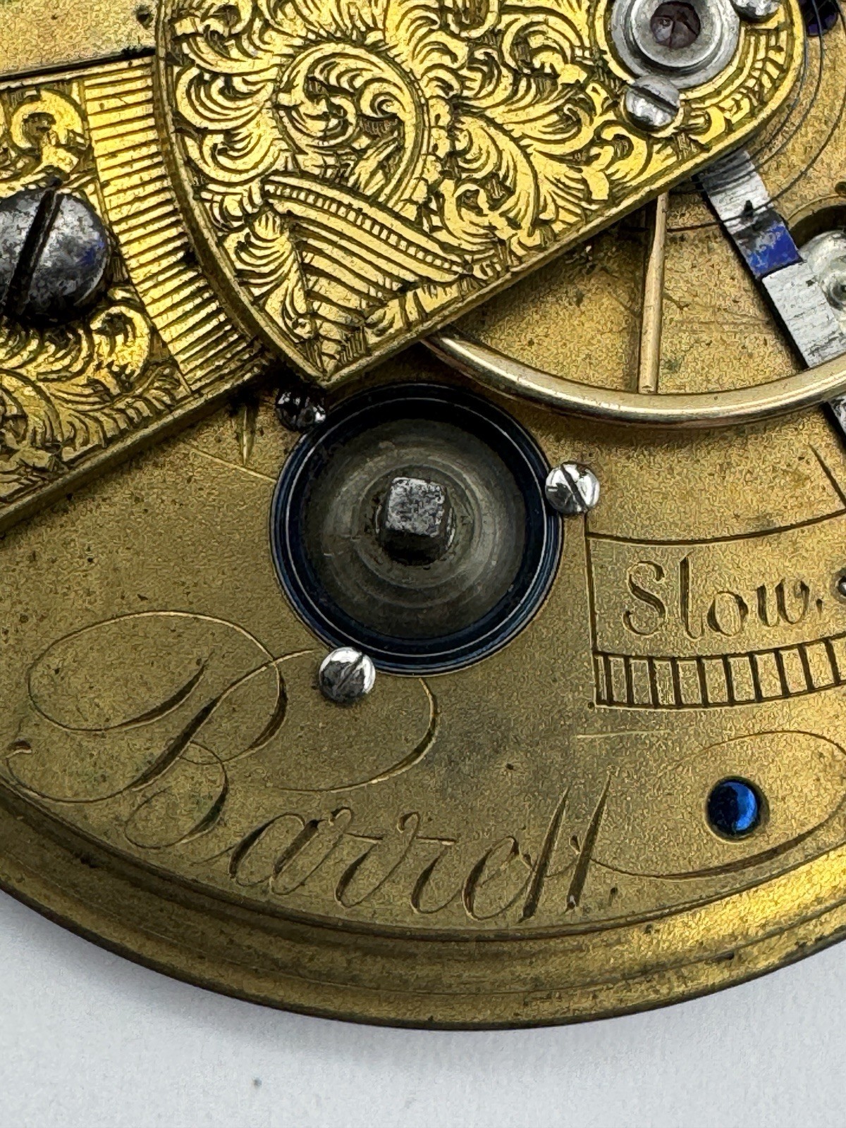 Vintage Fusee Barrett London Fetter Lane Pocket Watch Movement For Parts
