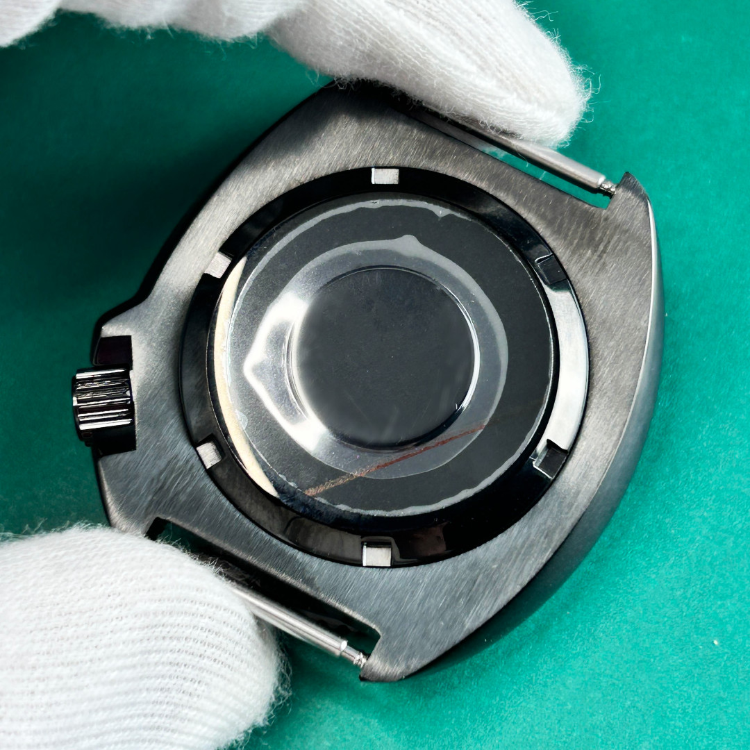 For NH35 NH36 Movement Black Ring Mod PVD Watch Case Mod 42mm 4’1 Crown 5ATM