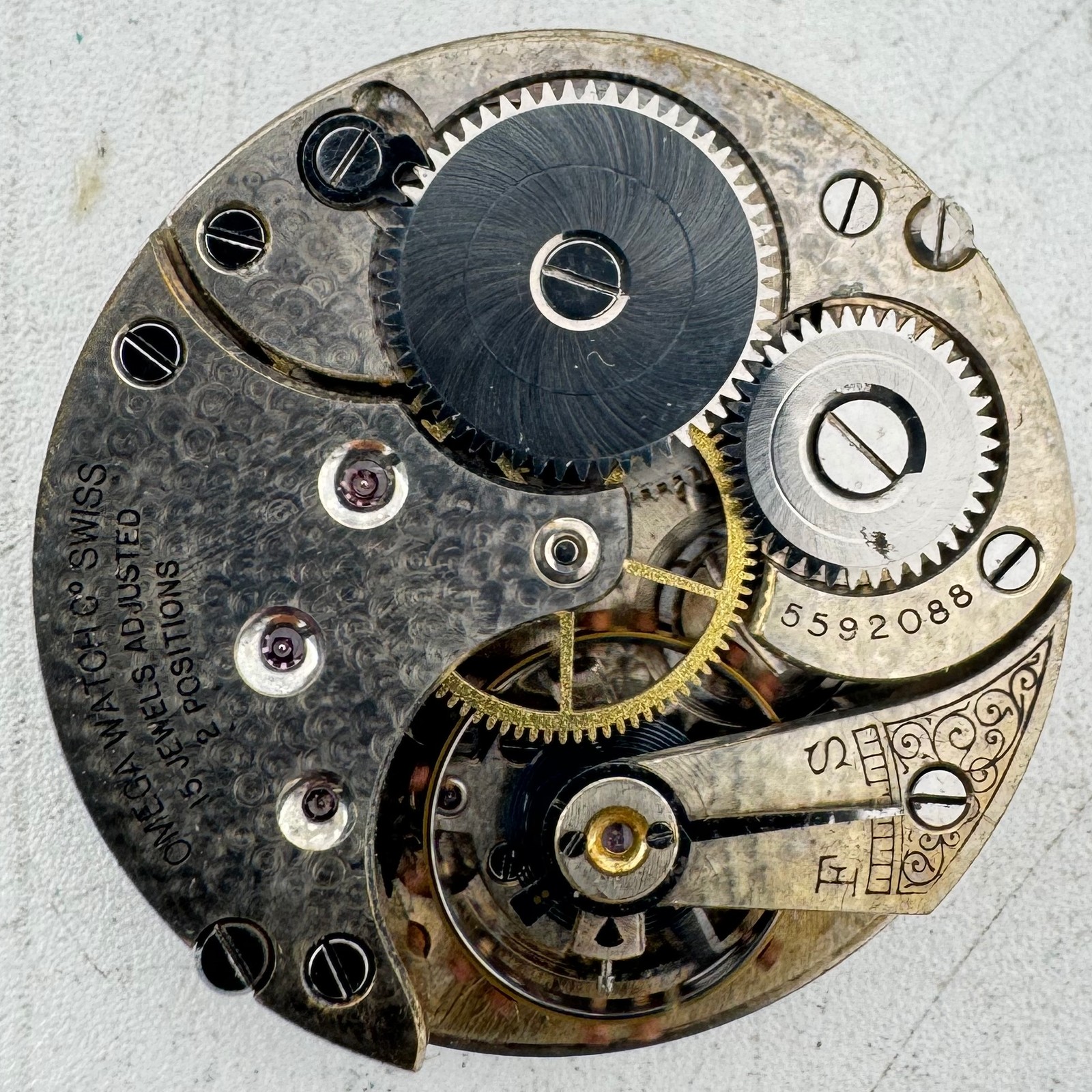 Antique 40.5mm Omega White Dial Pocket Watch Movement Swiss Breguet Moon Hands