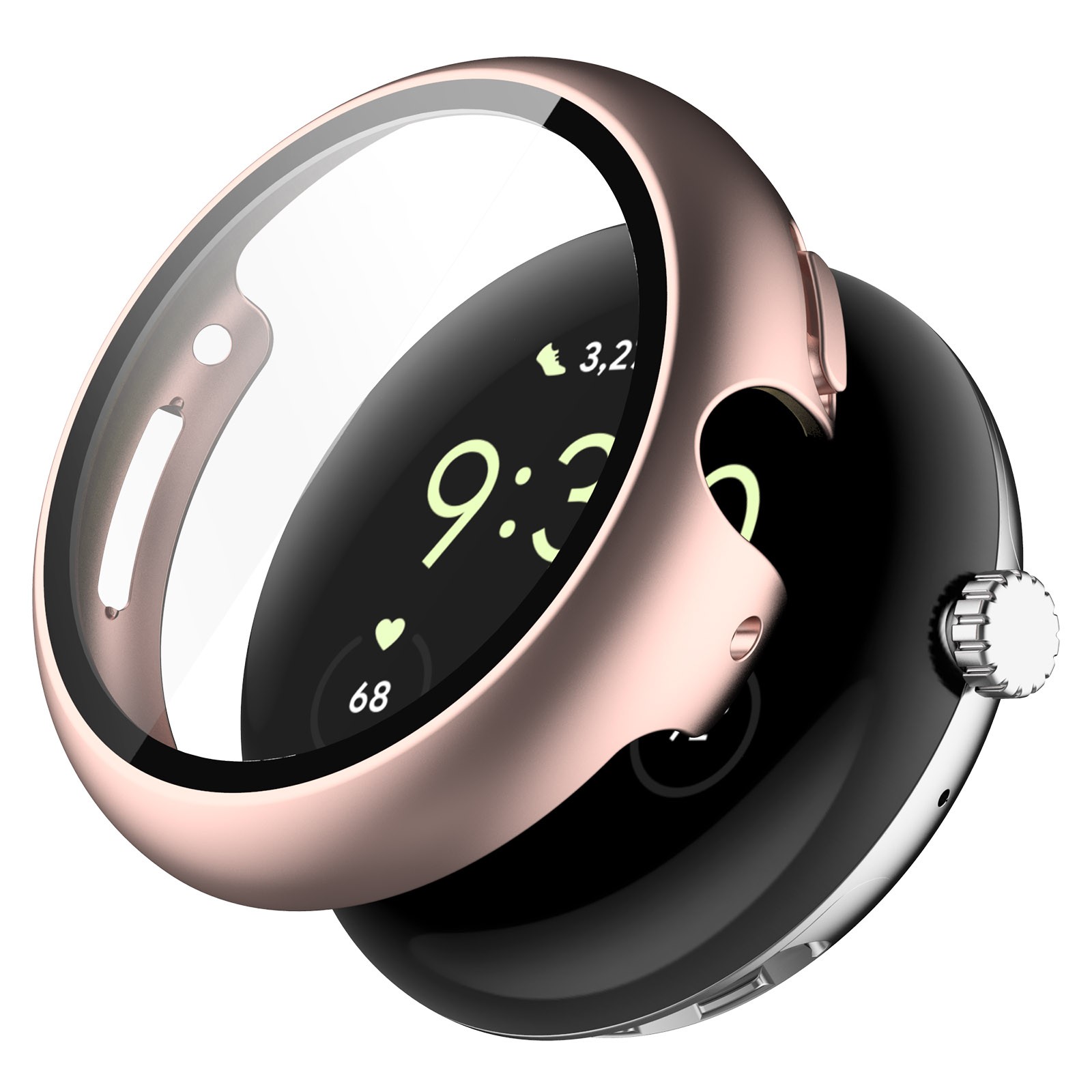 PC+Tempered Film One-piece Watch Protective Case for Google Pixel Watch