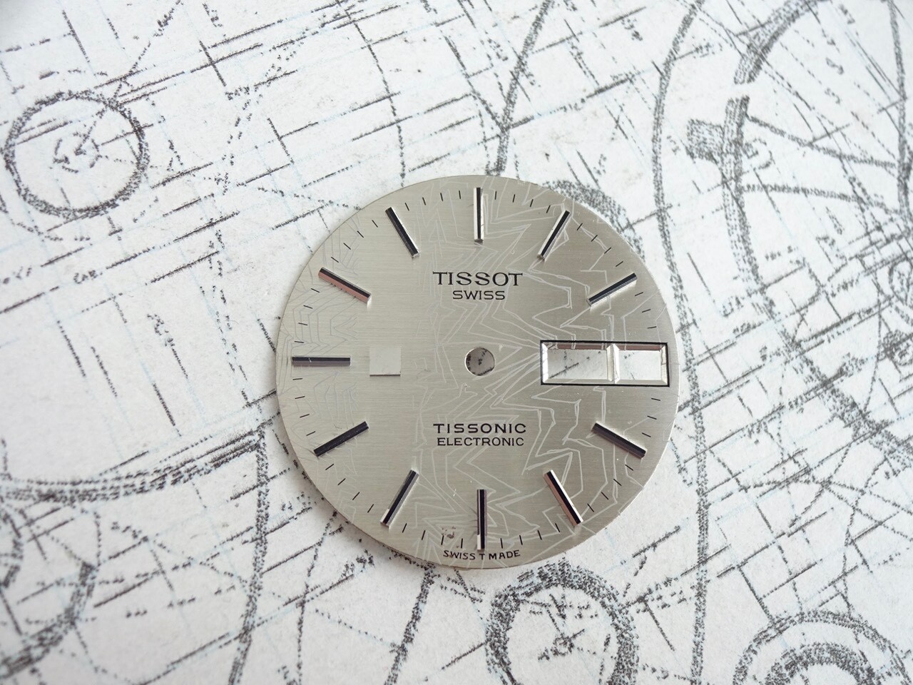 Tissot Tissonic cal. 2020 (ESA9164) Silver Tuning Fork Watch Dial (ref 800C)