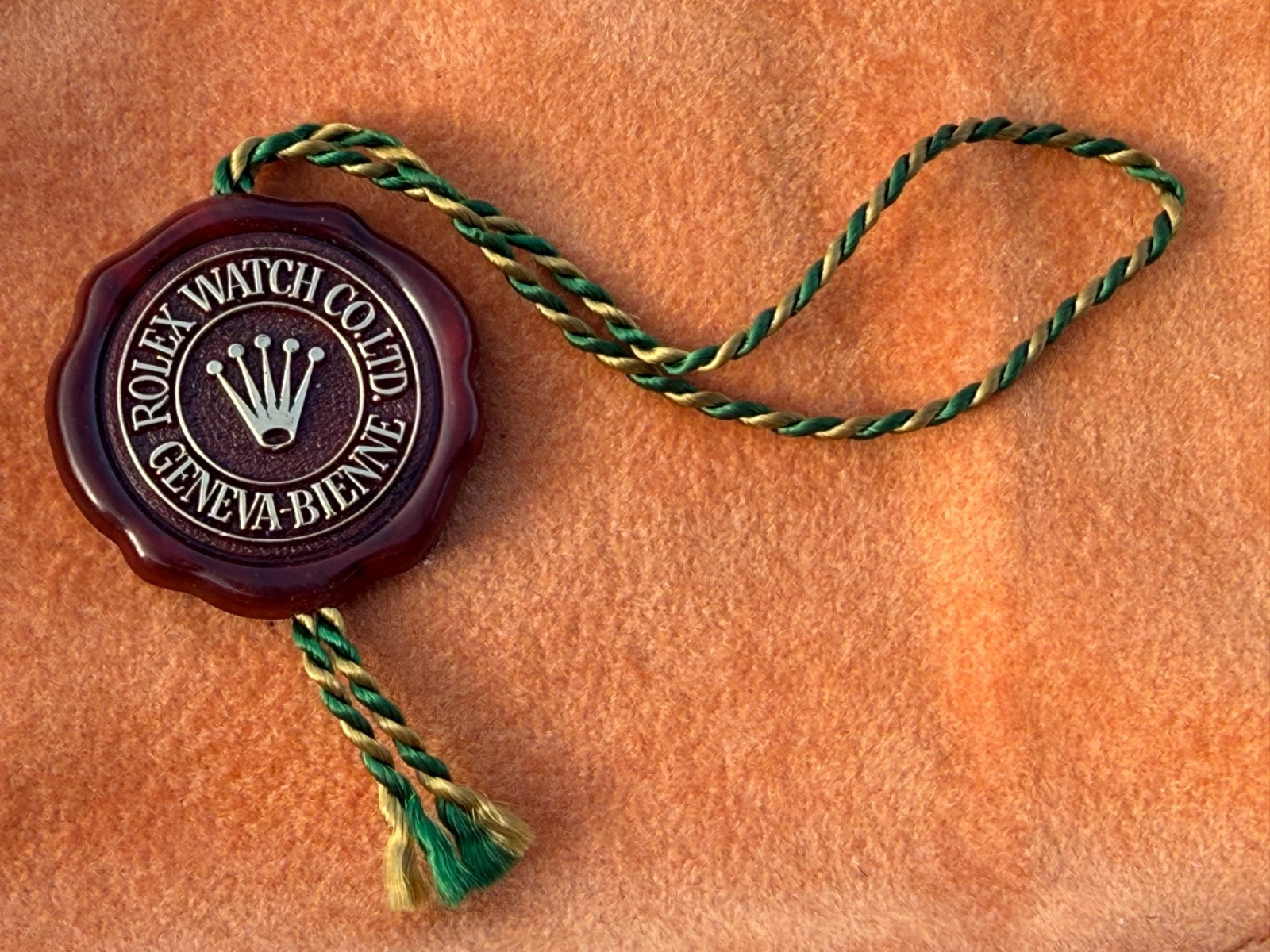 Orig. 1970’s Rolex Red Seal Hang Tag Frog Foot GENEVA-BIENNE – 1665 1675 1680 ++