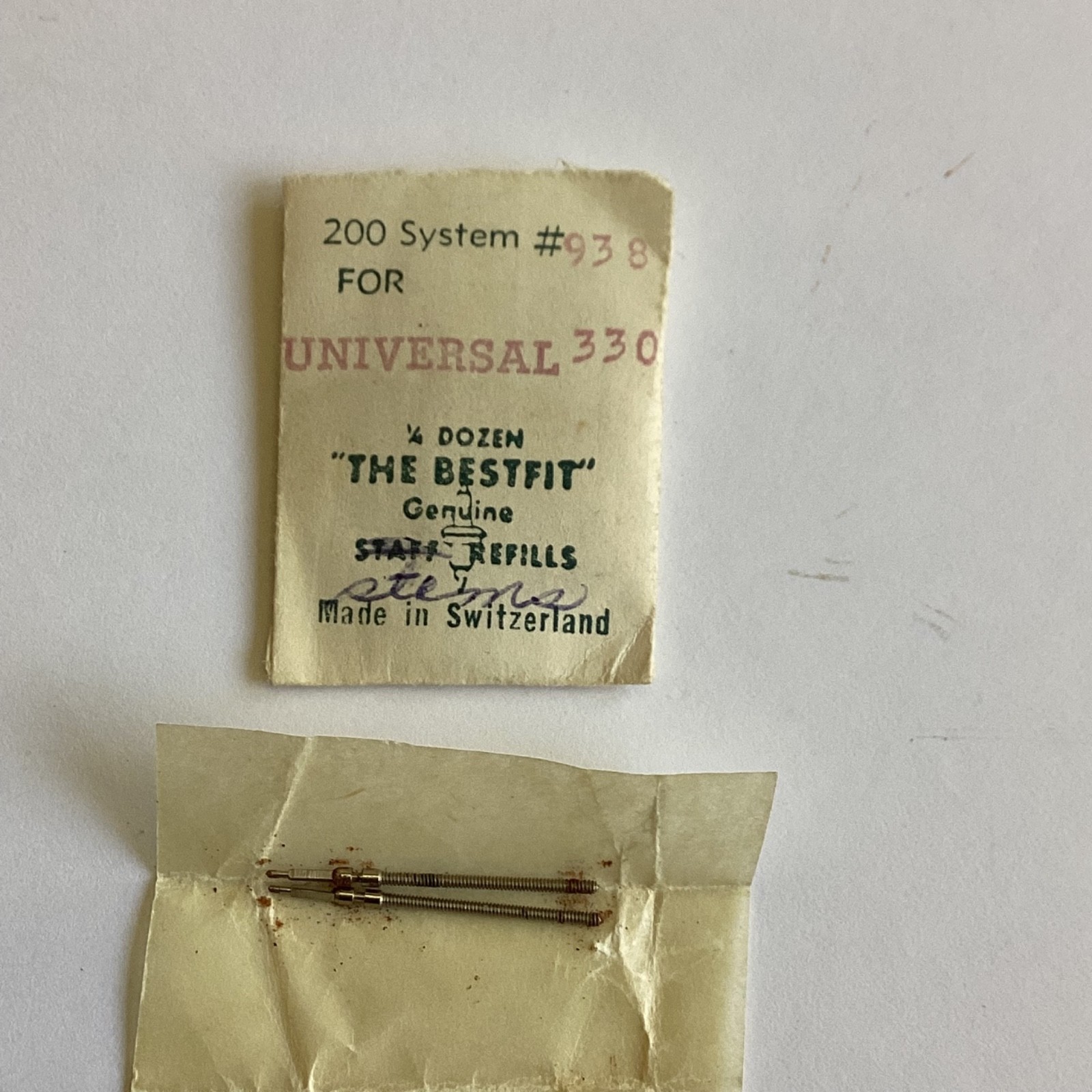 Lot 2 Universal 330 Wristwatch Winding Stem Bestfit New Old Stock READ