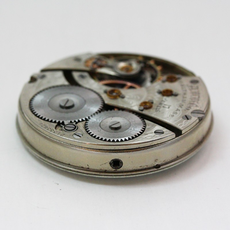 Waltham Grade 625 Model 1908 16 Size Pocket Watch Movement & Enamel Dial ca 1917
