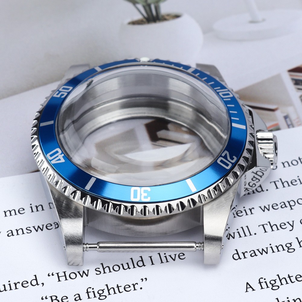 Oyster Steel Diver Watch Case 39mm SUB Bezel Domed Glass For Seiko NH35 Movement