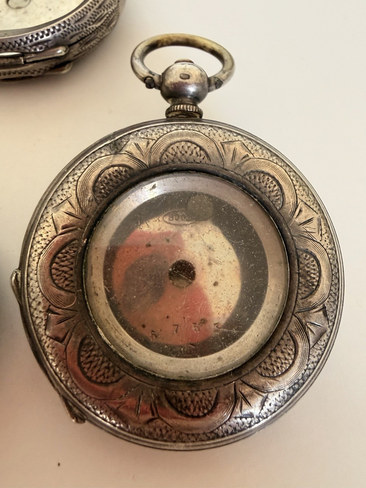 Lot of 5 Antique 800 Silver Pocket Watches & Cases Repair Spares Parts