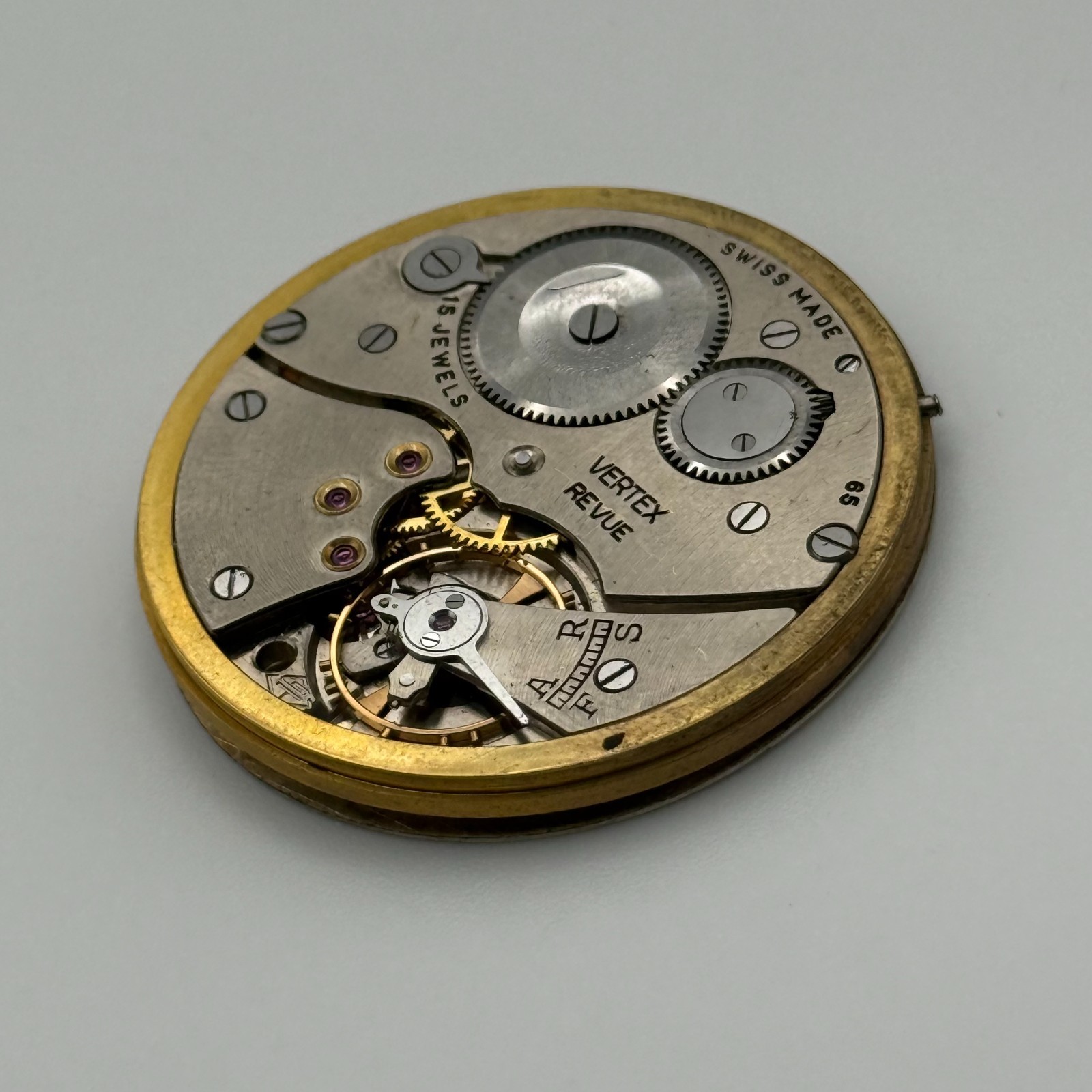 Vertex Revue 65 Pocket Watch Movement – Garrard – Parts / Repair