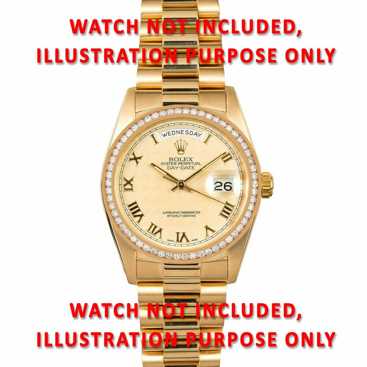 CHANNEL SET NATURAL DIAMOND BEZEL 18KY FOR ROLEX 36MM DATEJUST 16018 16078 16238