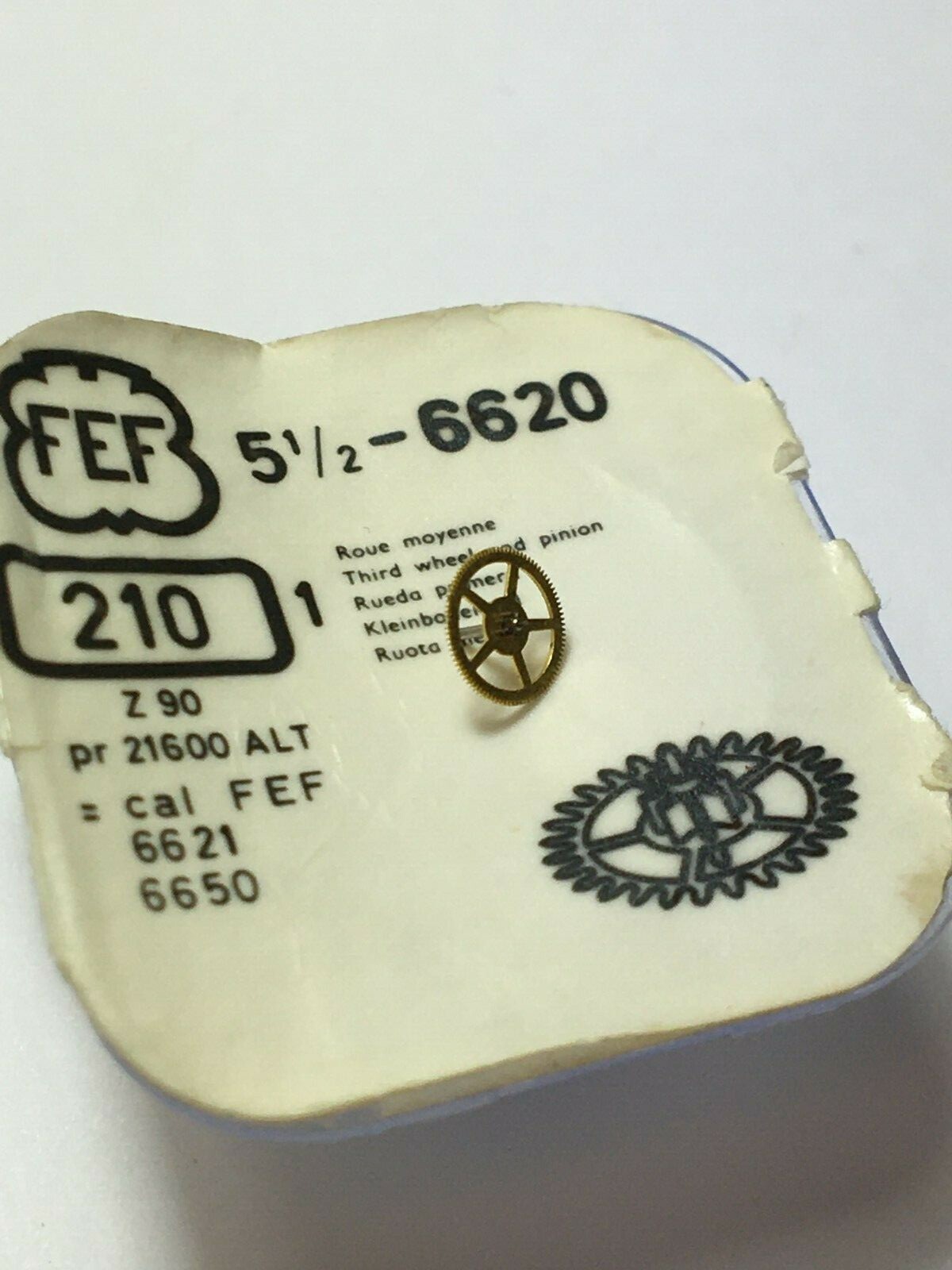 FEF Cal 6620 6621 6650 part 210 Third Wheel And Pinion