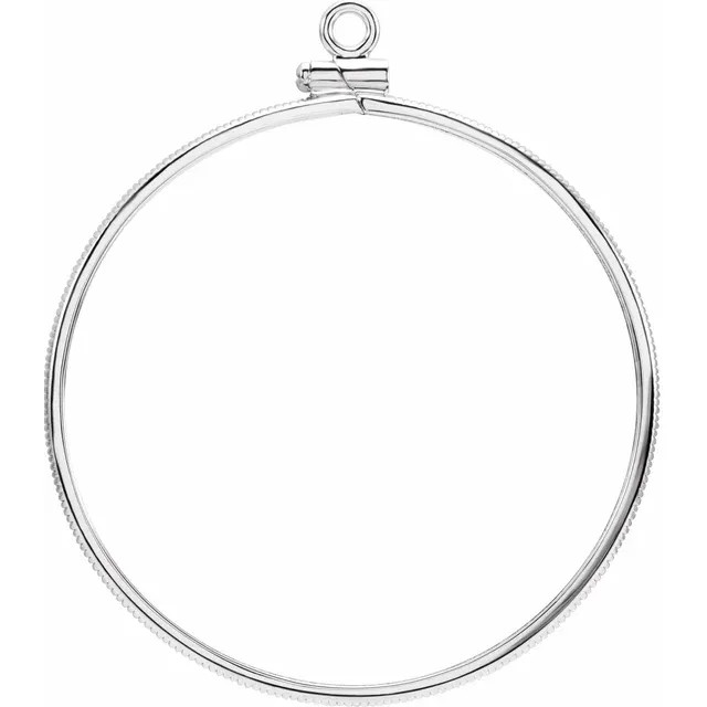 Sterling Silver 38.5×3 mm Coin Frame Pendant for United States, Churchill Round
