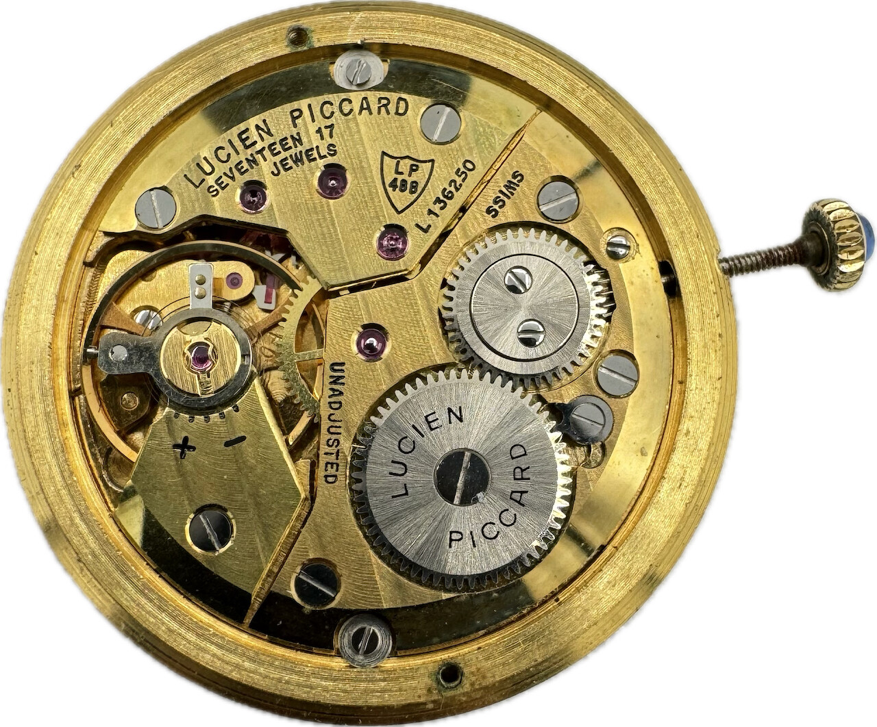 Vintage Lucien Piccard Tiger Eye Mechanical Men’s Wristwatch Movement LP 488