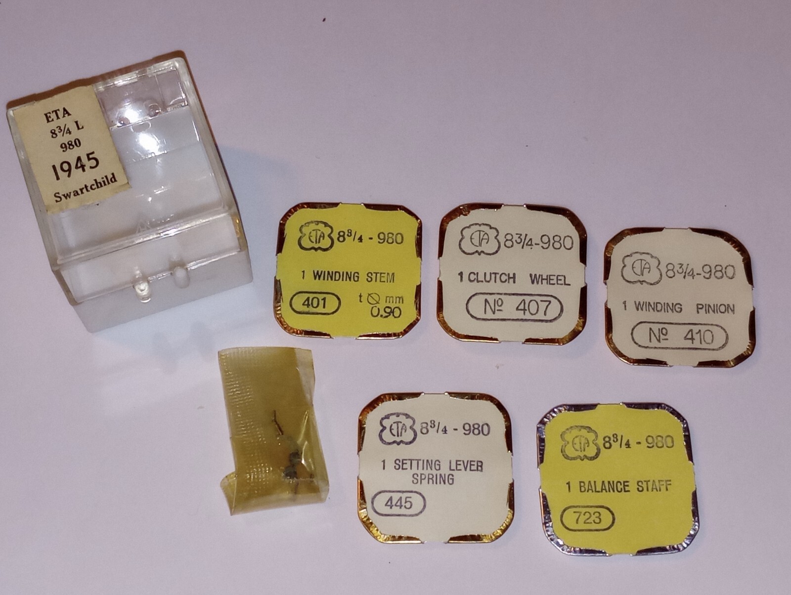 ETA 8-3/4-980 Part #’s 401, 407, 410, 445, 723 NOS (HC2)