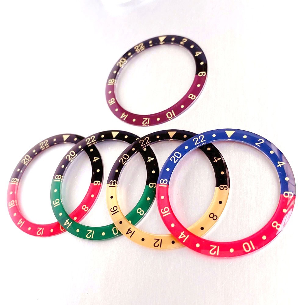 Black Green 36.5MM*29.2MM Acrylic Ceramic Alloy Bezel Insert fit NH35 NH34 GMT