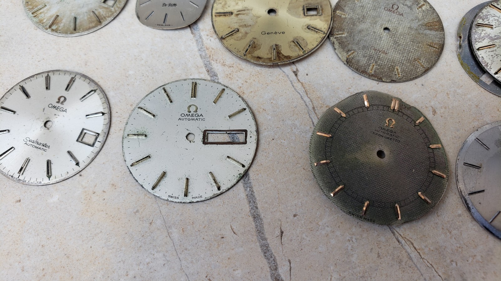Huge Lot Of Omega Watch Movements & Dials & Parts