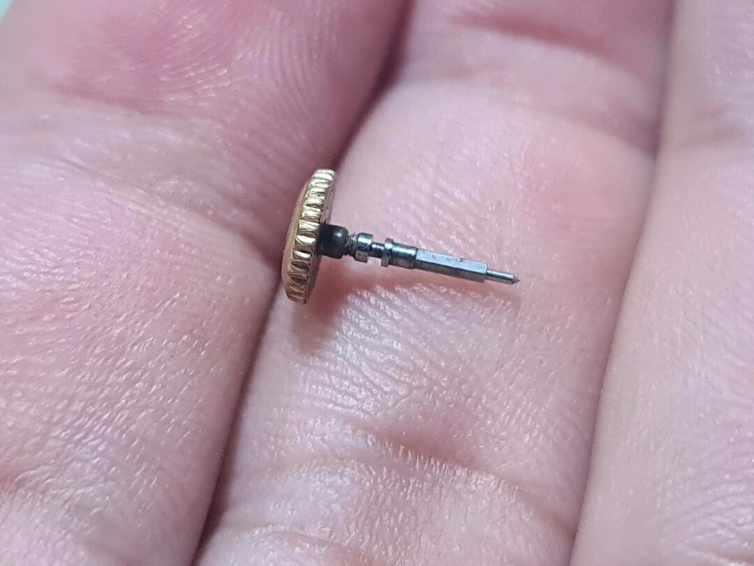 GENUINE SET CROWN STEM SEIKO SUPER NIVAFLEX S10180 SQUARE SEIKOSHA 14K GOLDFILL