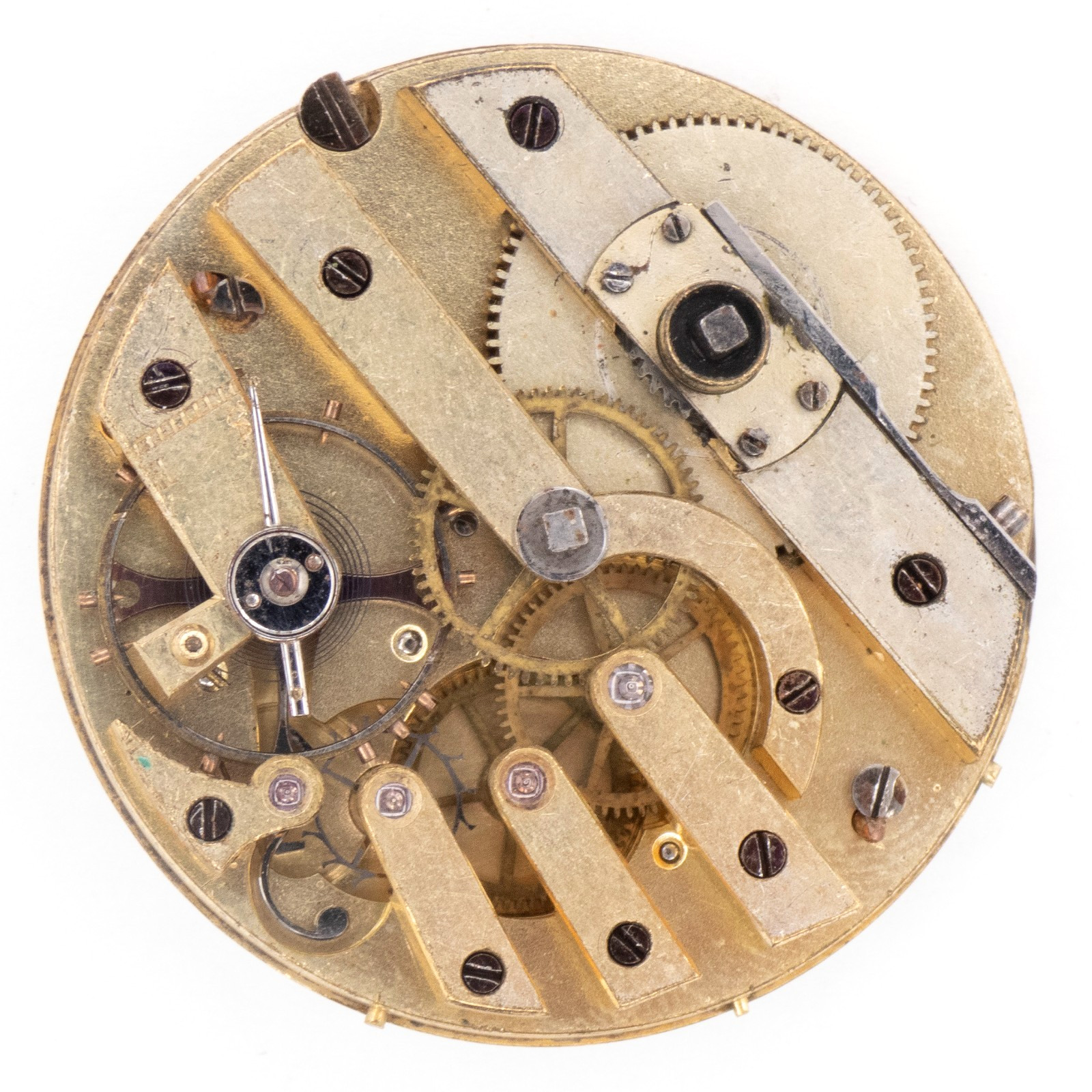 H. Rosselet 36.2 x 9.7 mm Key Wind Antique Pocket Watch Movement, Ticks a Bit