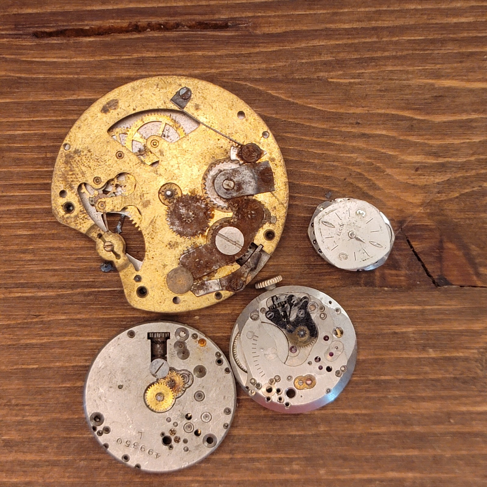 Lot of 4 VTG Watch Movement for Parts – Elgin / Bulova / Waltham / Ingersoll