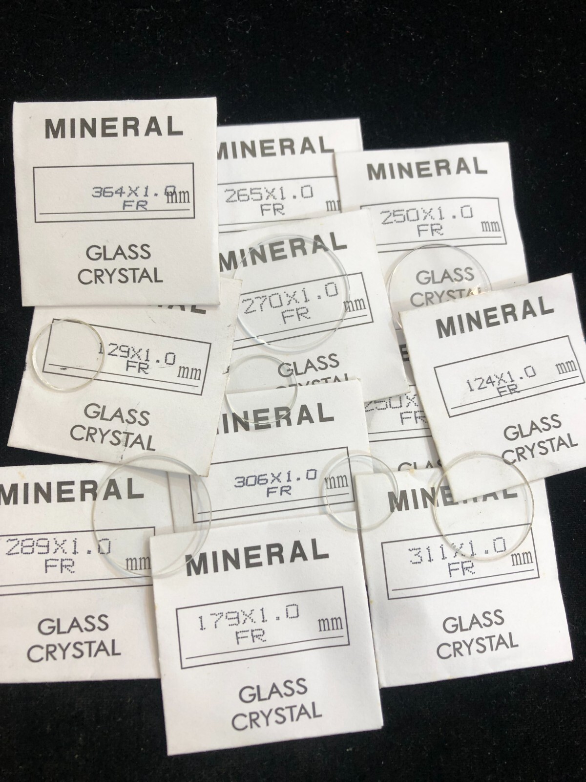 watch glass replacement,mineral,round flat 1mm,12 to 36mm