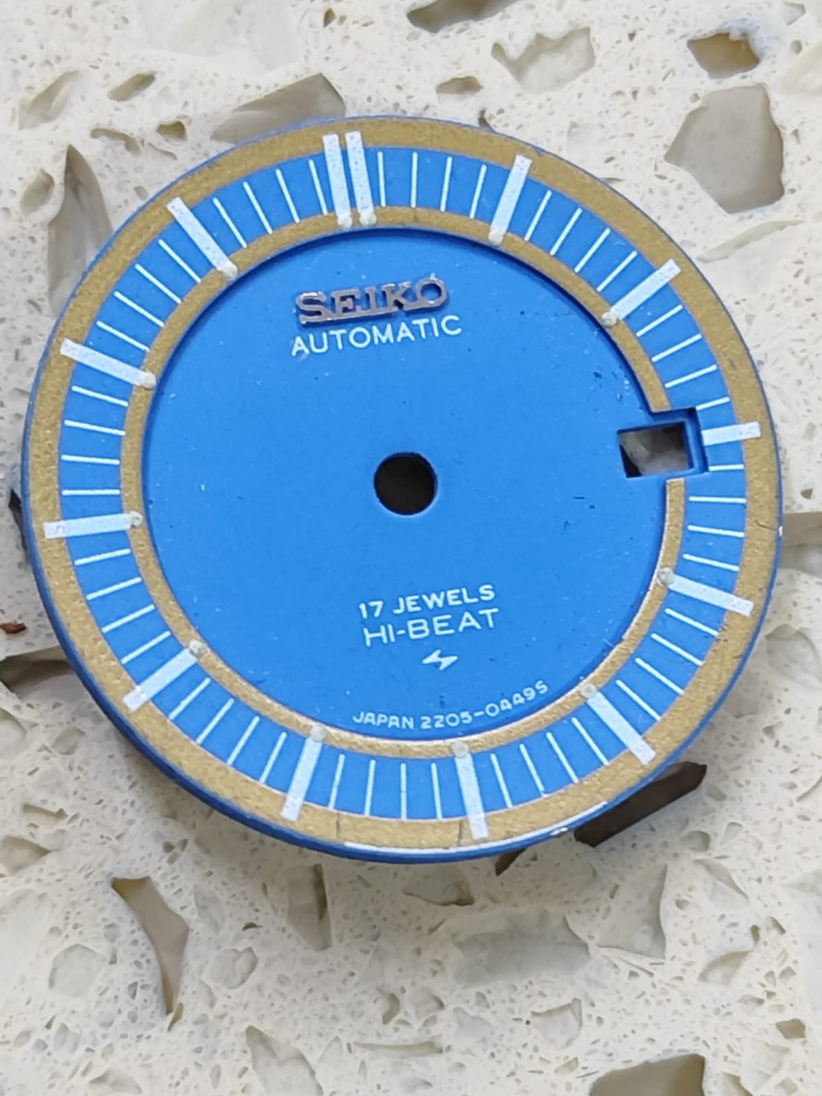 ORIGINAL Vintage Seiko 2205-0340 HI-BEAT Part Blue Dial NOS