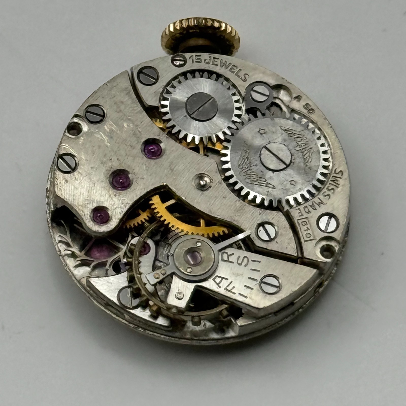 Rotary 810 Watch Movement 15 Jewels Swiss Manual Wind Parts Repair 19.3mm