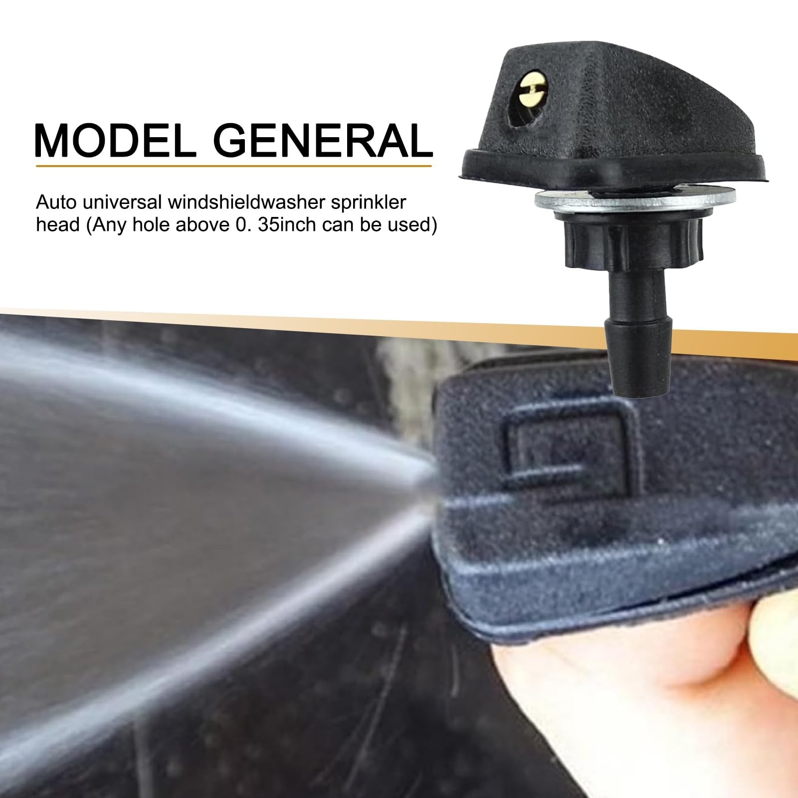 2 PCS Car Hood Front Windshield Spray Nozzle, 1.06″ x 0.62″ Single Hole Strai…