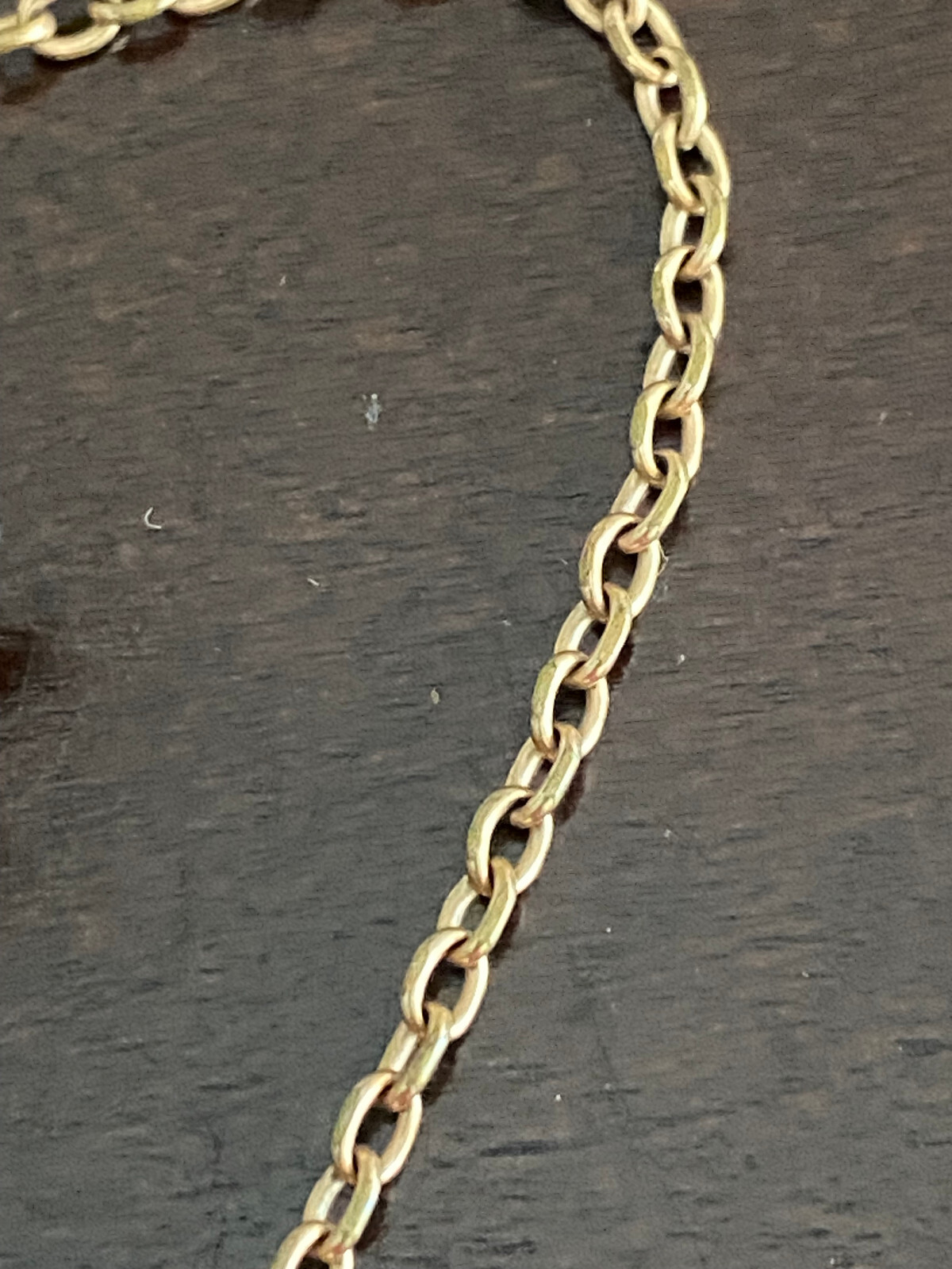 VINTAGE 15 INCH YELLOW GOLD FILLED POCKET WATCH CHAIN W/ STITCHED BASKETBALL
