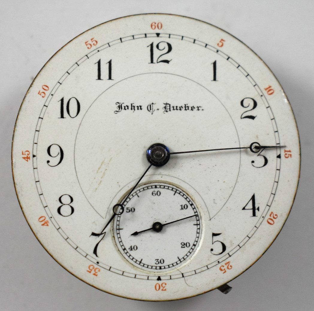 Vintage Hampden John C Dueber 18s 15J Hunting Pocket Watch Movement lot.ea