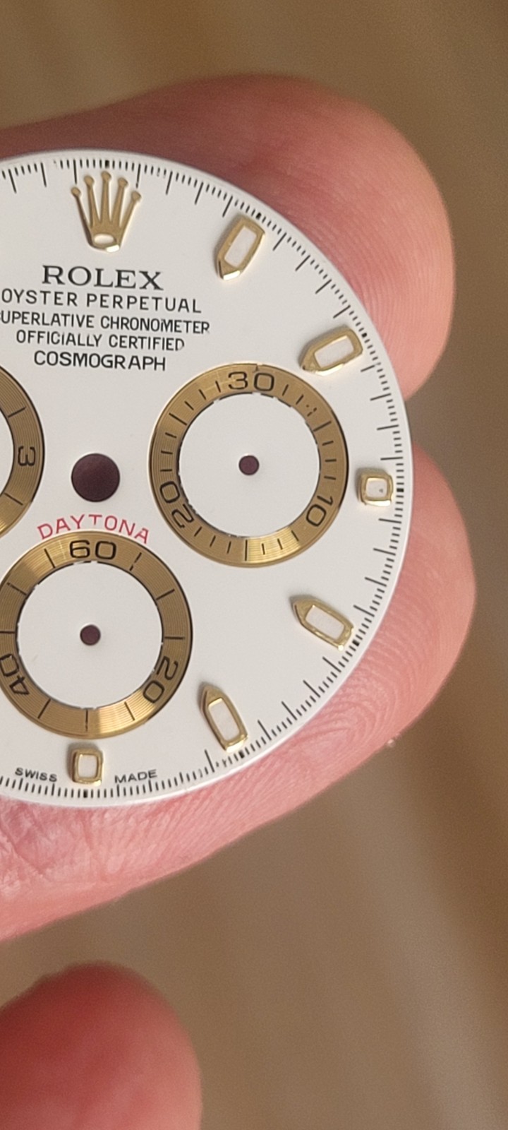 Rolex 100% Genuine Beautiful White Daytona dial for 116523, 116503, 116508, Etc.