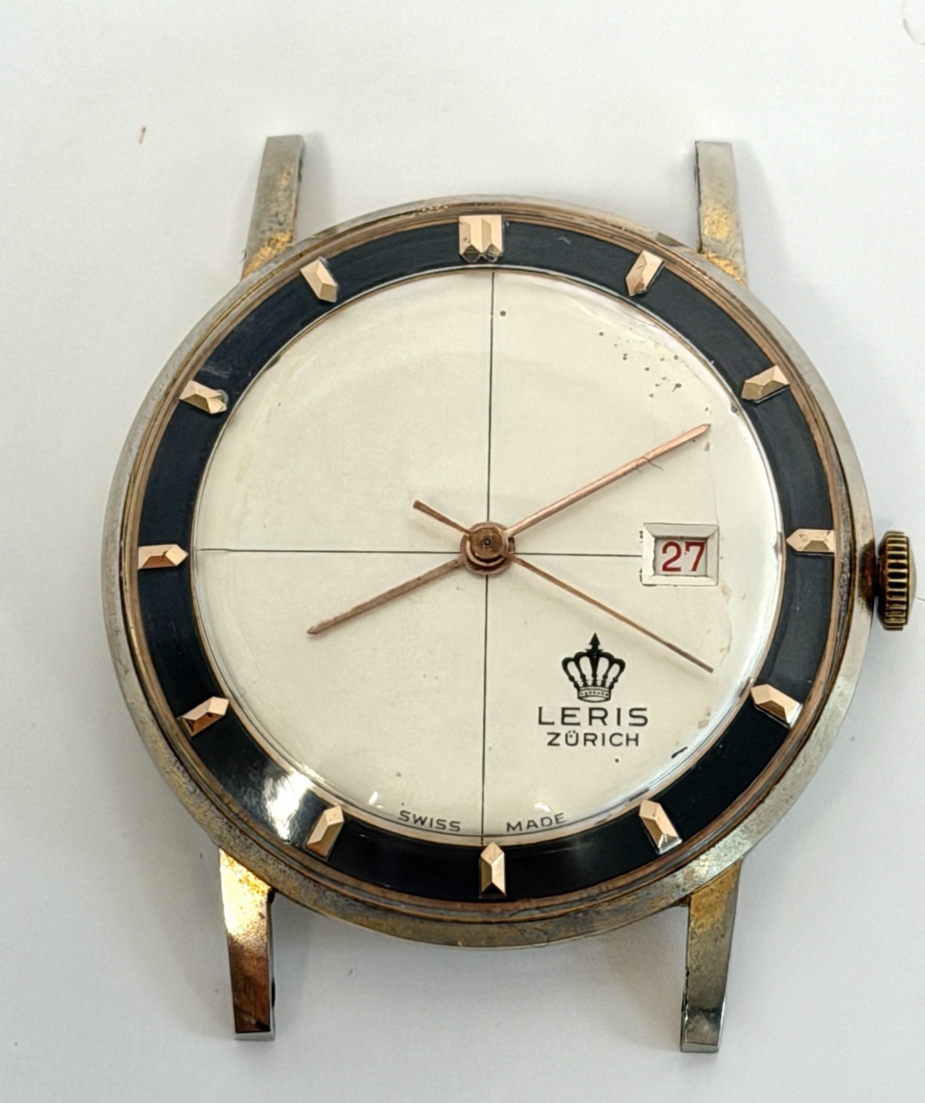 Vintage MCM LERIS Zürich SWISS Watch No Band Men’s Works Great New Battery