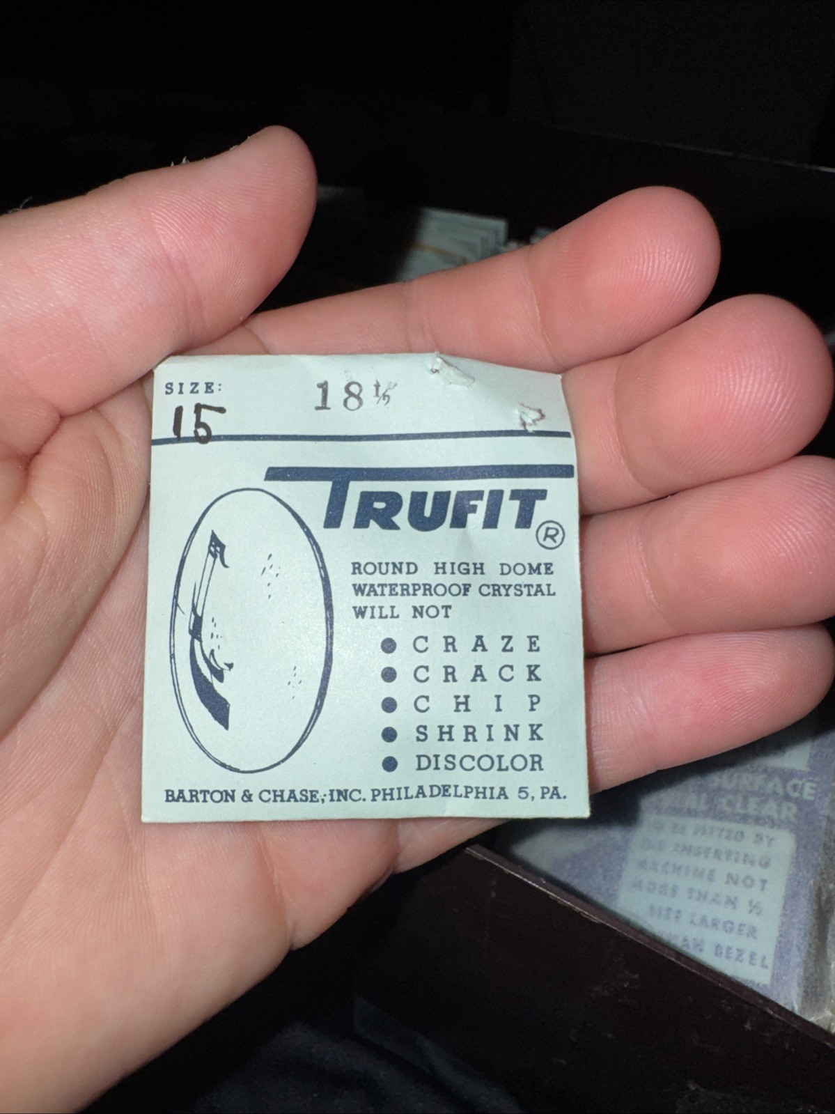 Trufit Watch Crystal Size 18 1/9
