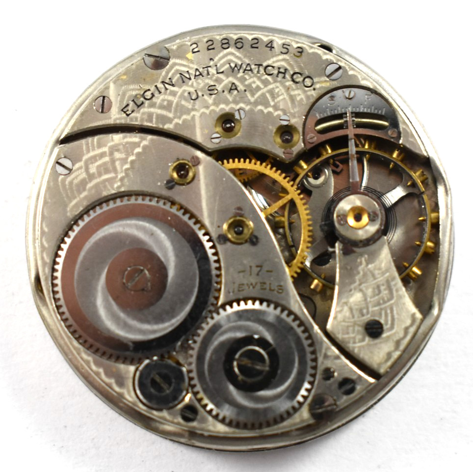 Vintage Elgin Grade 345 12s 17J OF Pocket Watch Movement lot.qq