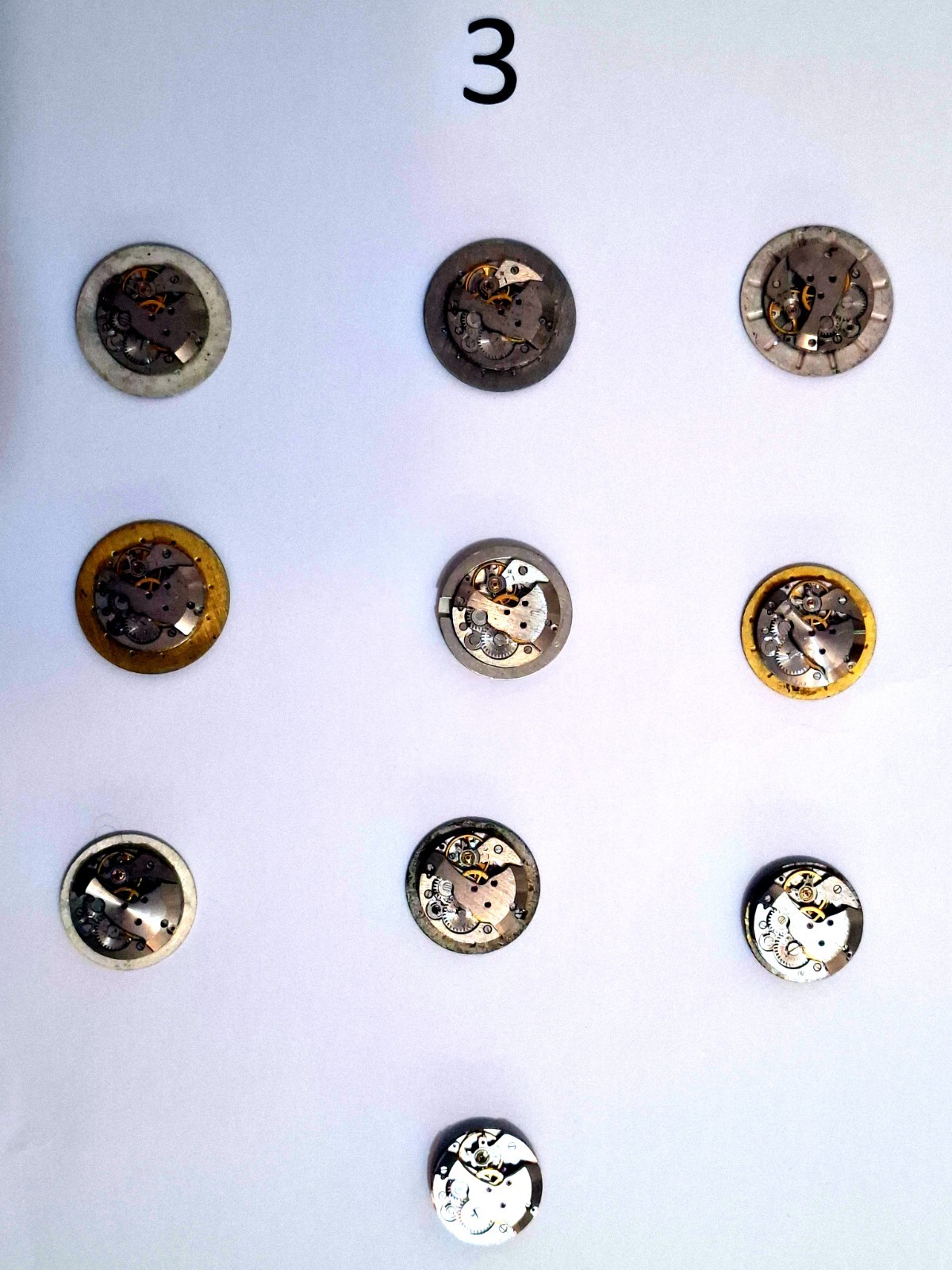 Lot 40 Soviet Watch Movements Zarja Poljot 17J w/Dial, Individually Bagged
