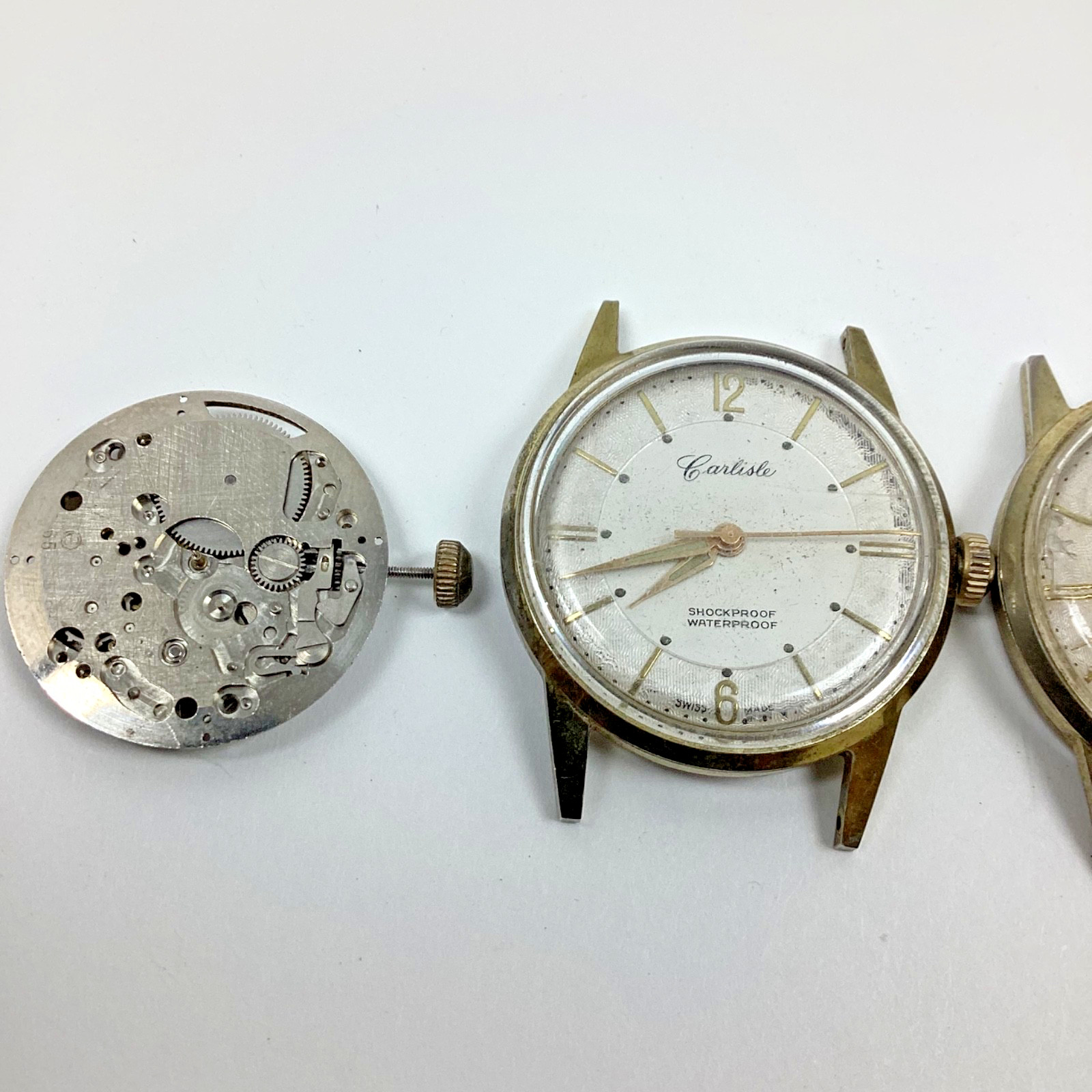 Lot Carlisle Henriline Watch Co Ebosa 65 Swiss 1 Runs Spare Parts Repair READ