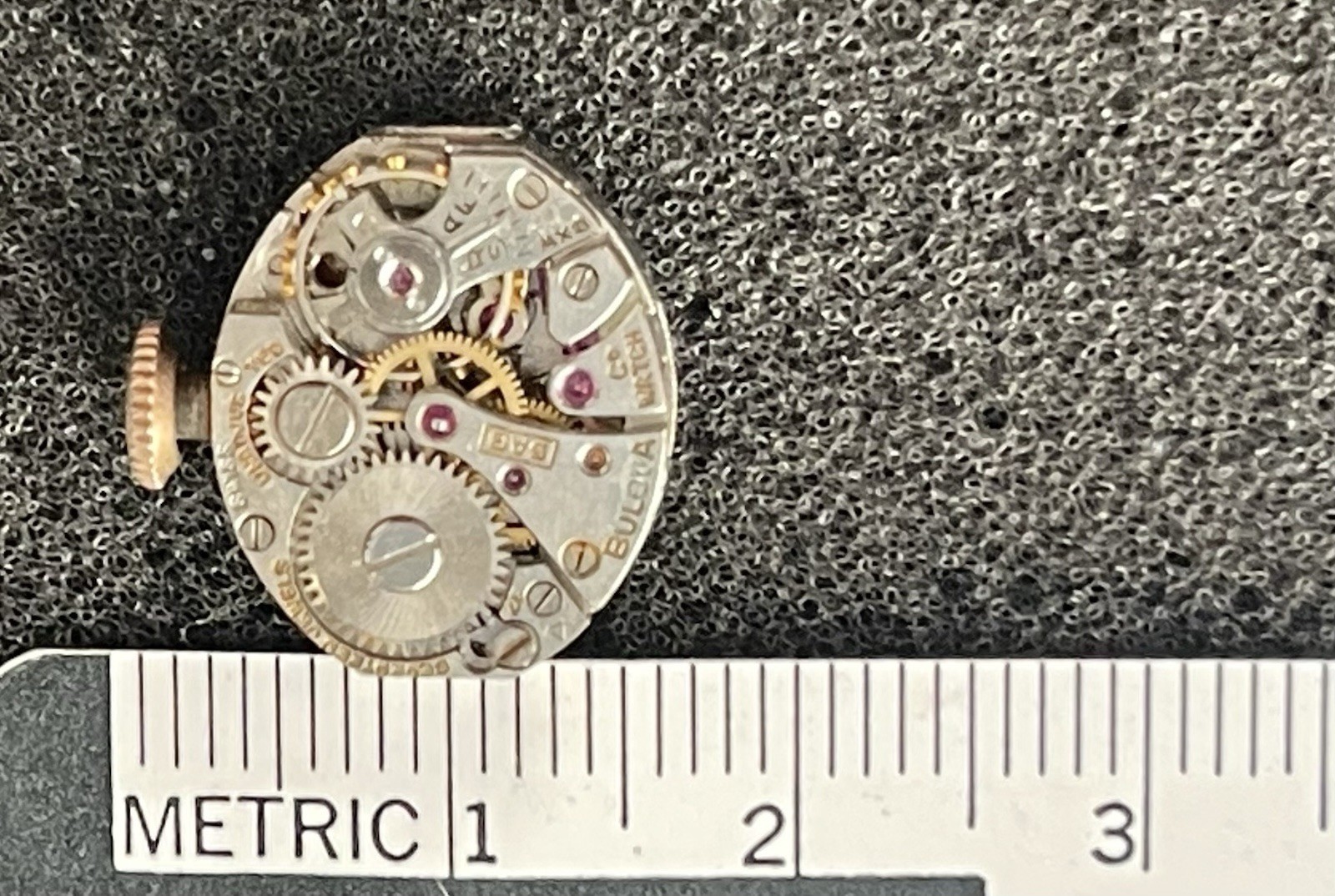 Bulova 5AB Watch Movement – 17 Jewels – For Parts or Repair – TM2563