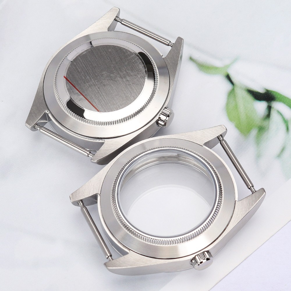 Oyster Pilot Watch Cases 36mm/39mm Steel Smooth Bezel 10ATM For Seiko NH35 NH36