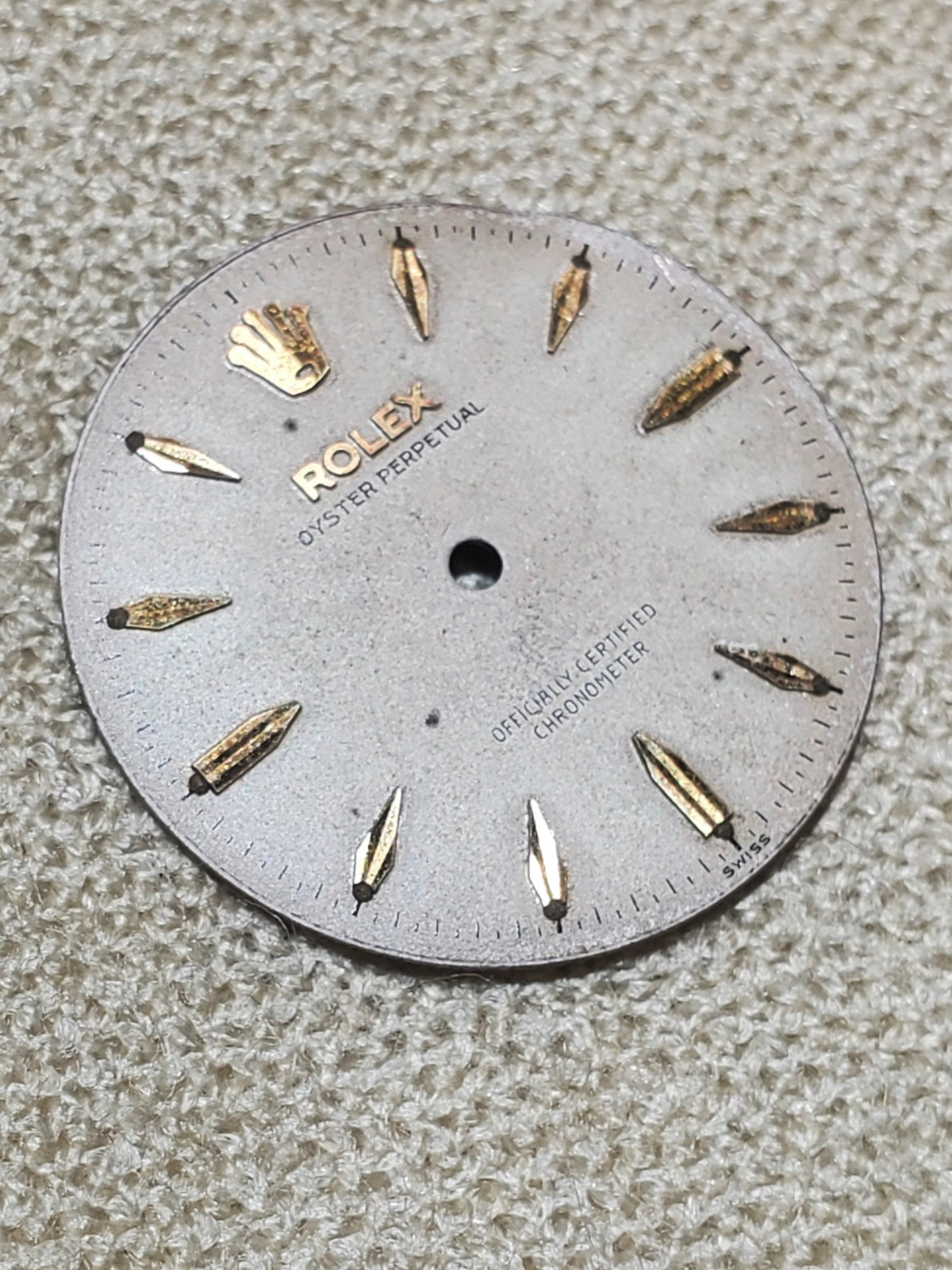 Rare 50s Rolex Oyster Perpetual OCC Gold Dagger Dial Part for all 65XX Models