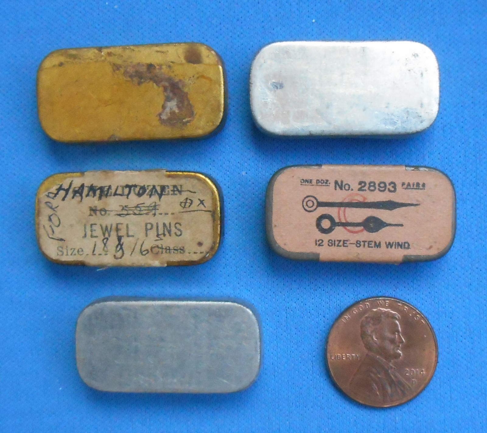 Elgin Watch Materials Tiny TIN Box Vintage/Antique Empty 5 Total boxes