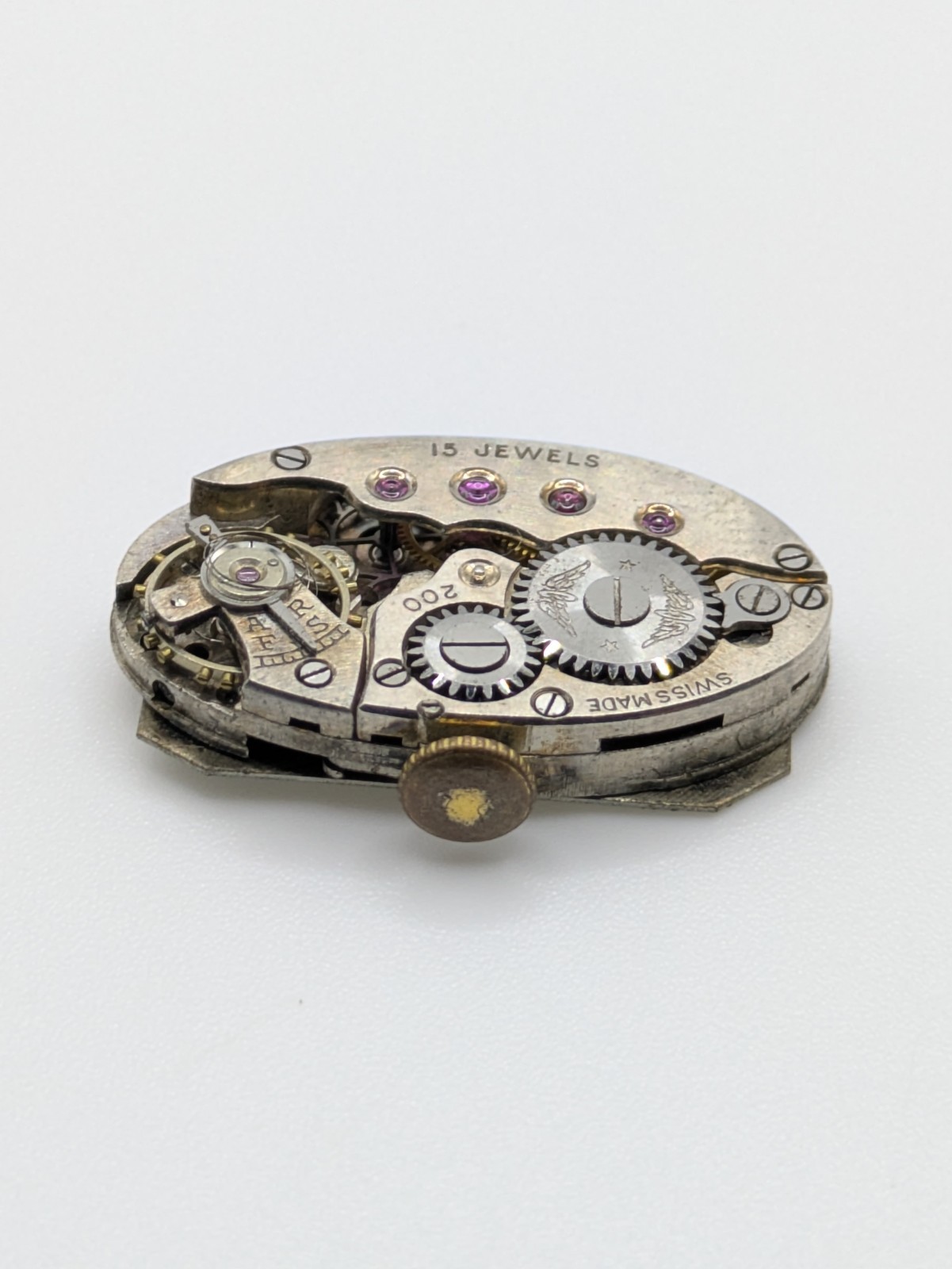 Cal. 200 Rotary Swiss Manual Wind Watch Movement 15 Jewels Parts Repair 17mm