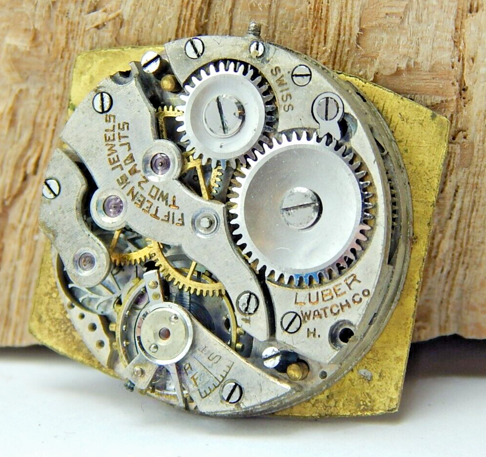 Vintage Geneva Luber 15 jewel 2 adjustment men’s wrist watch movement
