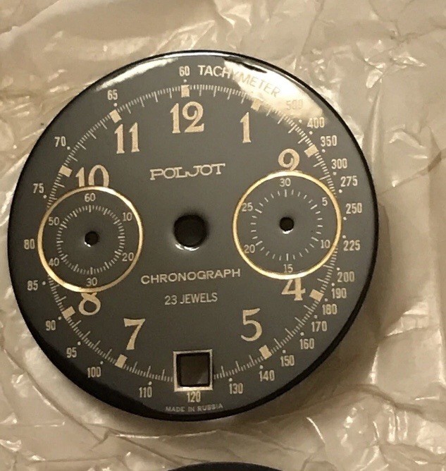 (NOS) Chronograph Dial, for Poljot 3133 Movement