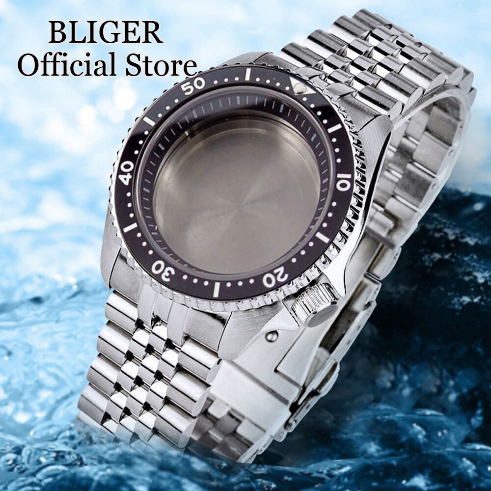 200M Waterproof 41mm Diver NH35 Watch Case Steel Strap Sapphire Glass 120 Clicks