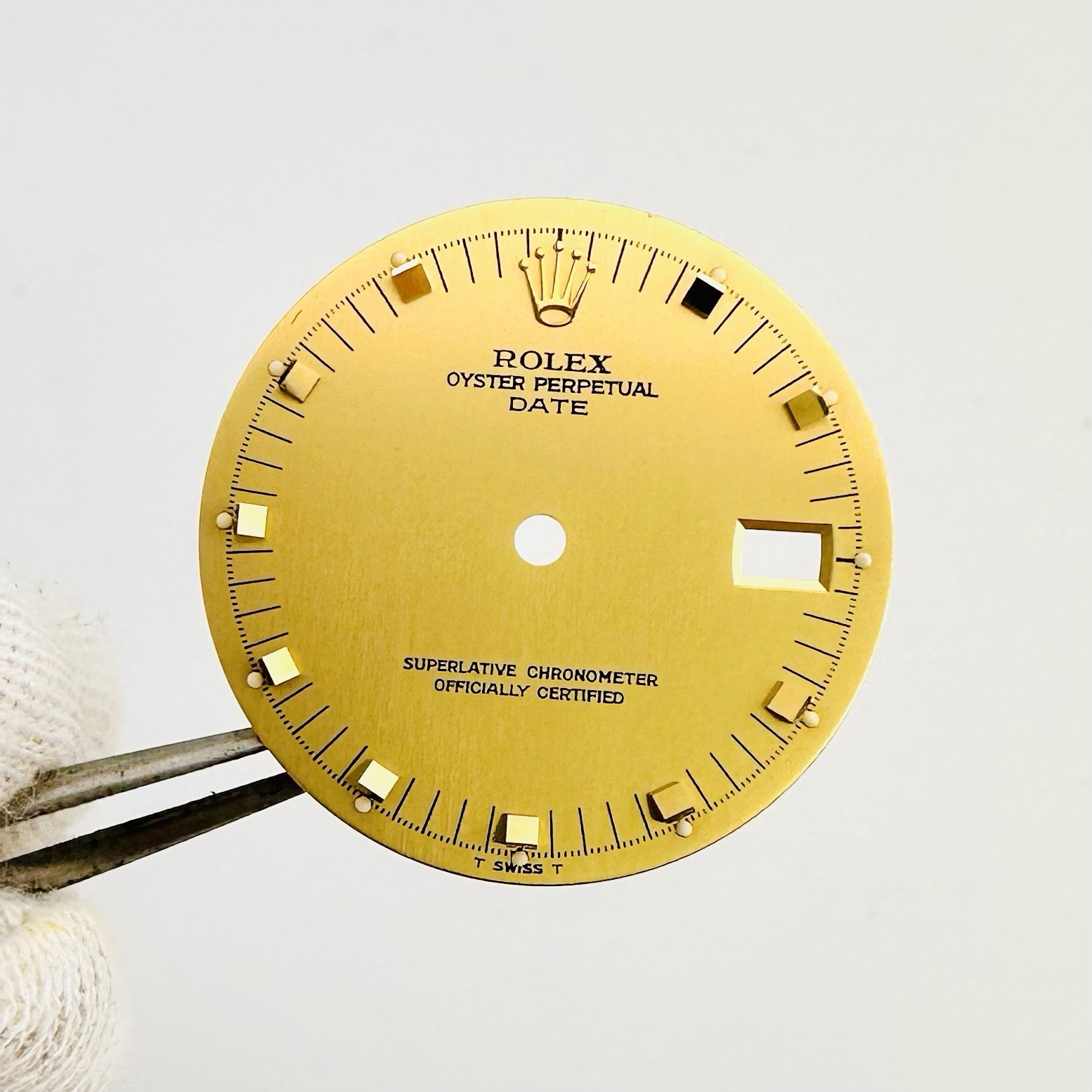 Auth. Rolex Champagne Doorstop Markers Tritium Dial 34mm Date 15053 15233 15058