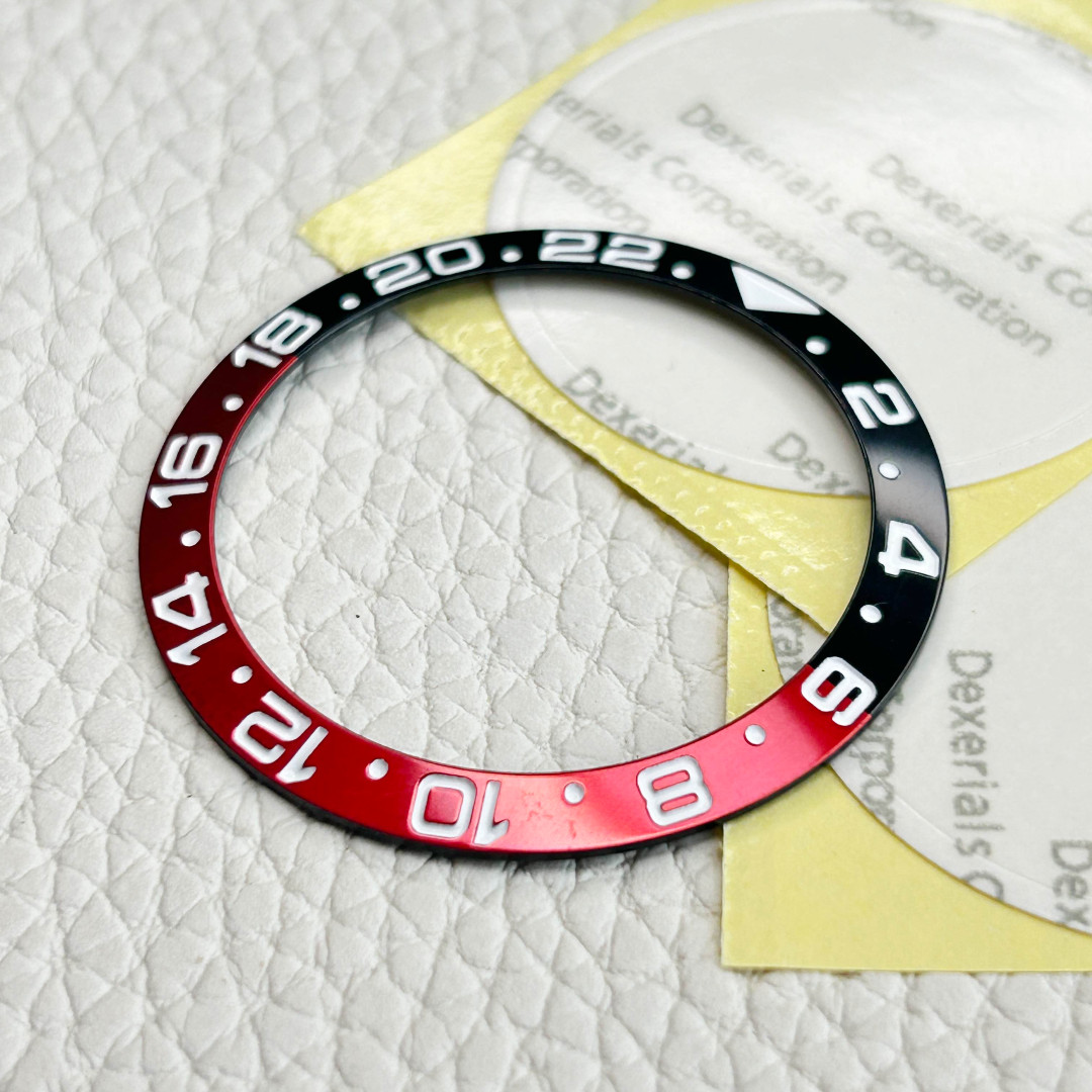 24 Hour 38MM x 30.6MM Bezel Insert Sloped base Fits for NH35 Mod Diver Red Black