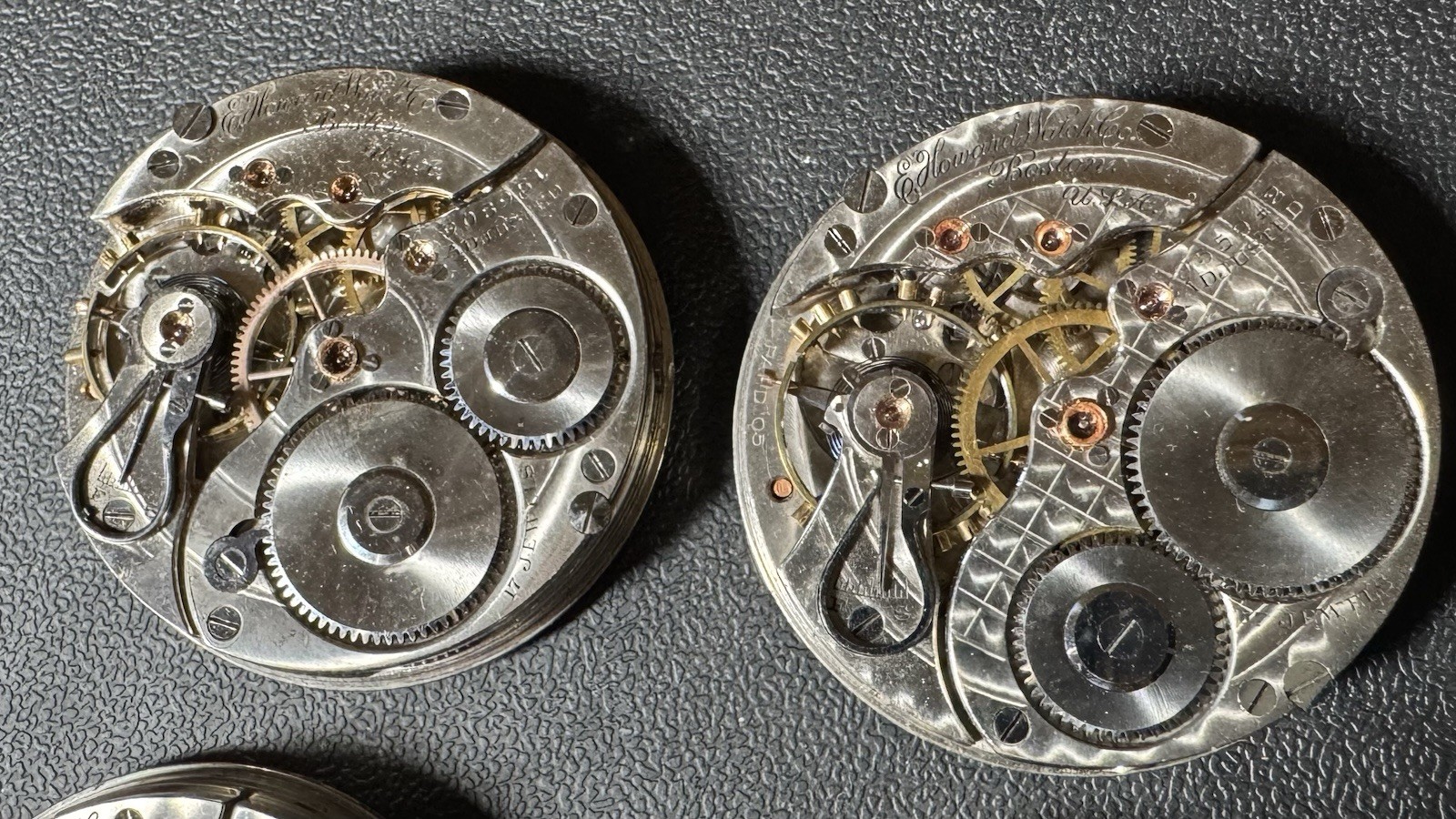 6 HOWARD 16S 17J SERIES 2, 3, 4, 9 PW PS POCKET WATCH MOVEMENT LOT