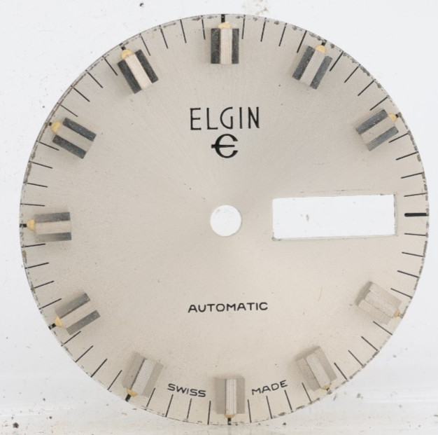 ELGIN AUTOMATIC SWISS WRIST WATCH DIAL, RAISED INDICES, 28.85mm (LS)