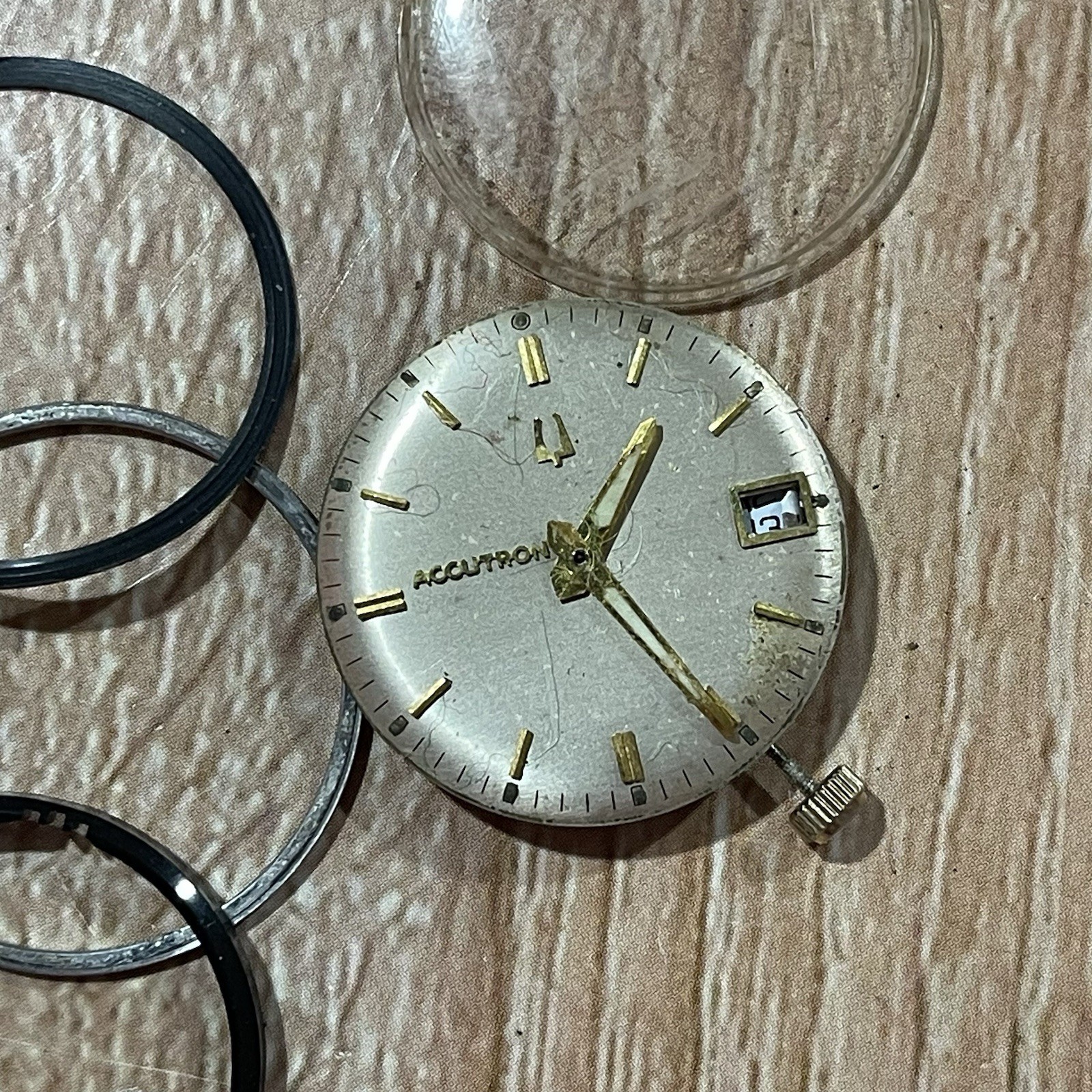 Rare Bulova Accutron 2169/3 Movement & Dial